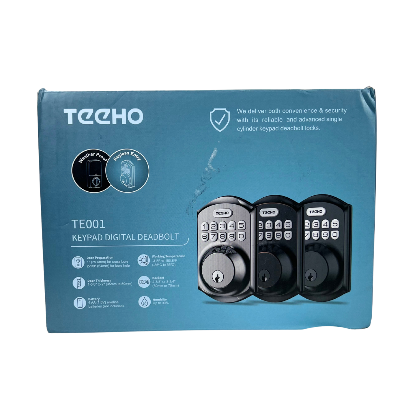 Keyless Entry Door Lock with Keypad and Handles – Smart Auto-Lock, One-Time Codes, Weather-Resistant