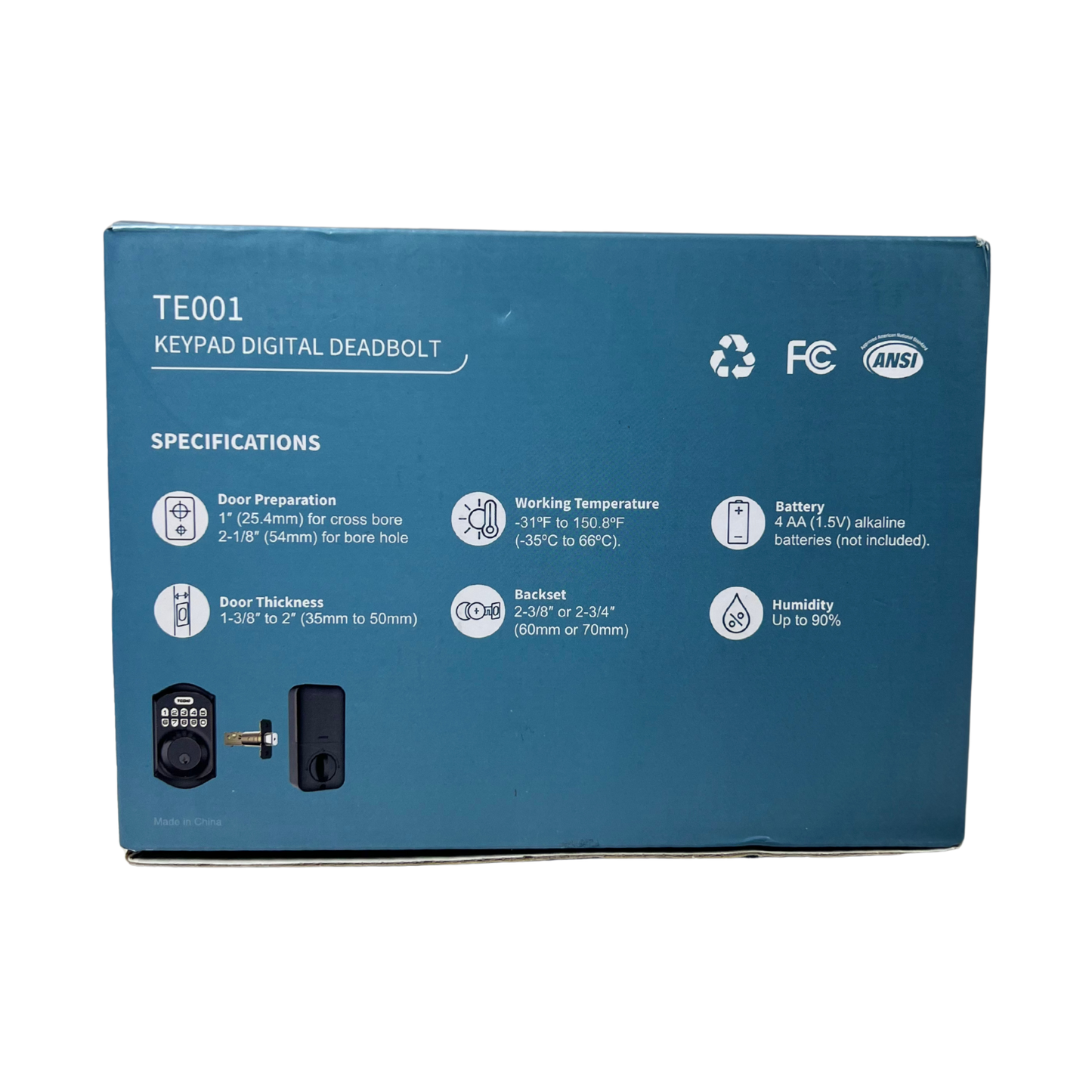 Keyless Entry Door Lock with Keypad and Handles – Smart Auto-Lock, One-Time Codes, Weather-Resistant
