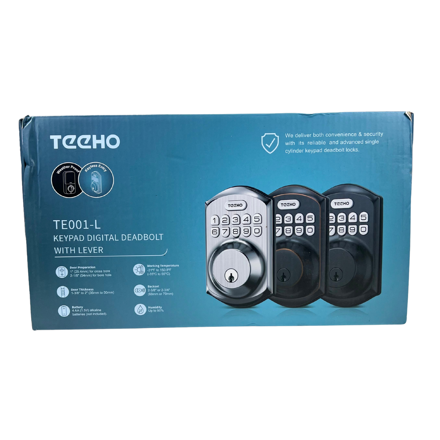 Keyless Entry Door Lock with Keypad and Handles – Smart Auto-Lock, One-Time Codes, Weather-Resistant