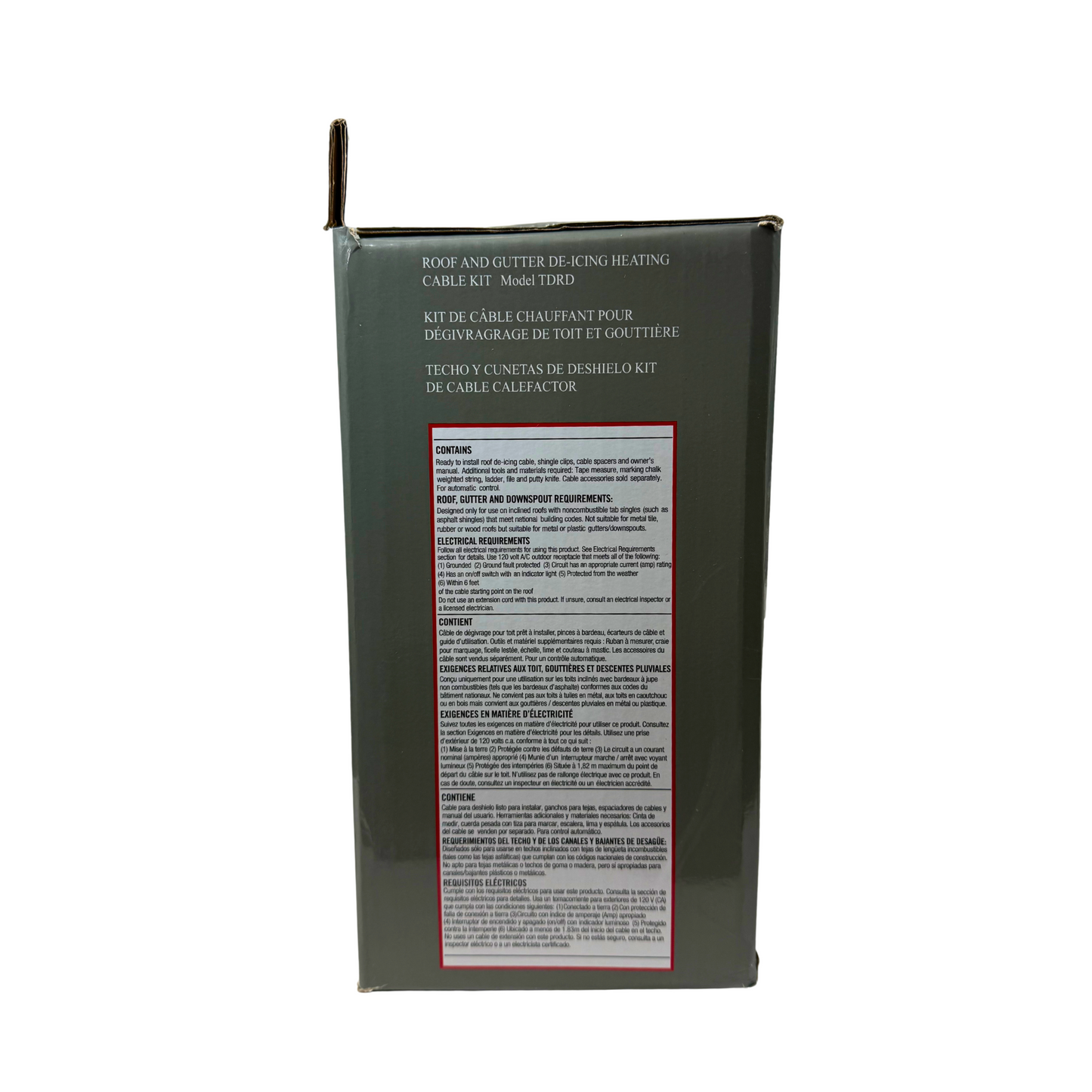 160ft Roof & Gutter Heat Cable – Ice Dam Prevention, 5W/ft, 120V, Weatherproof, CSA ETL Certified