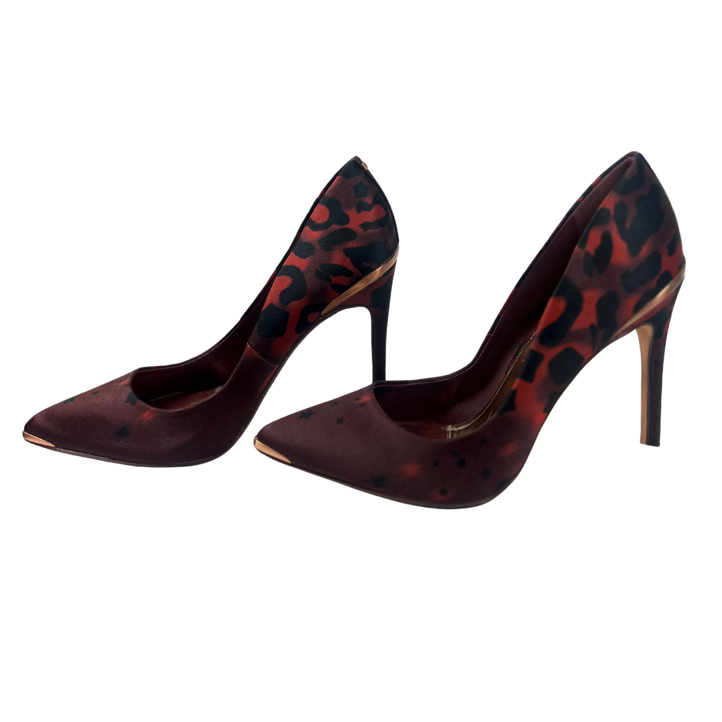 Pre-Loved Women’s Red Satin Pumps – Size 38, Pointed Toe Stiletto Heels