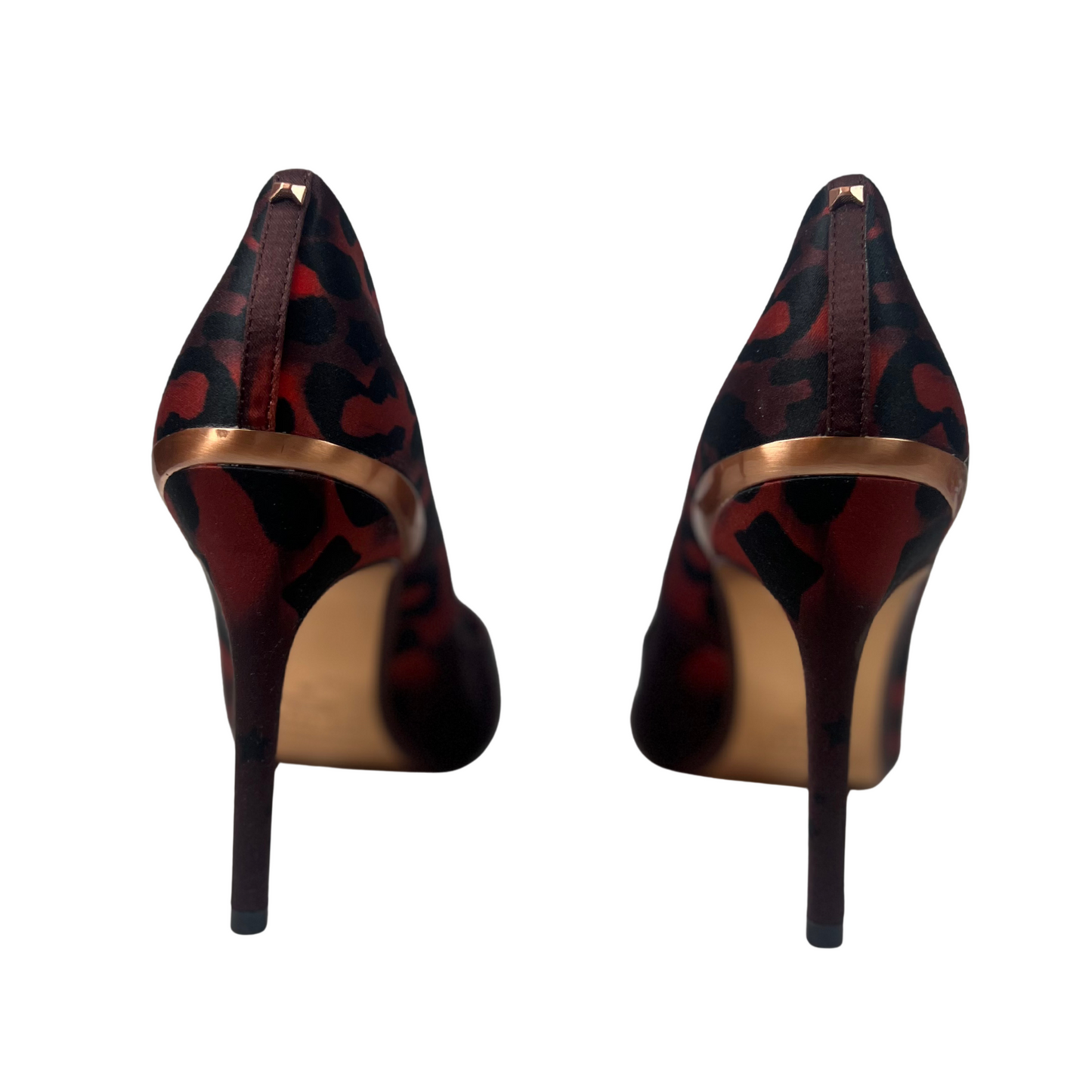 Pre-Loved Women’s Red Satin Pumps – Size 38, Pointed Toe Stiletto Heels