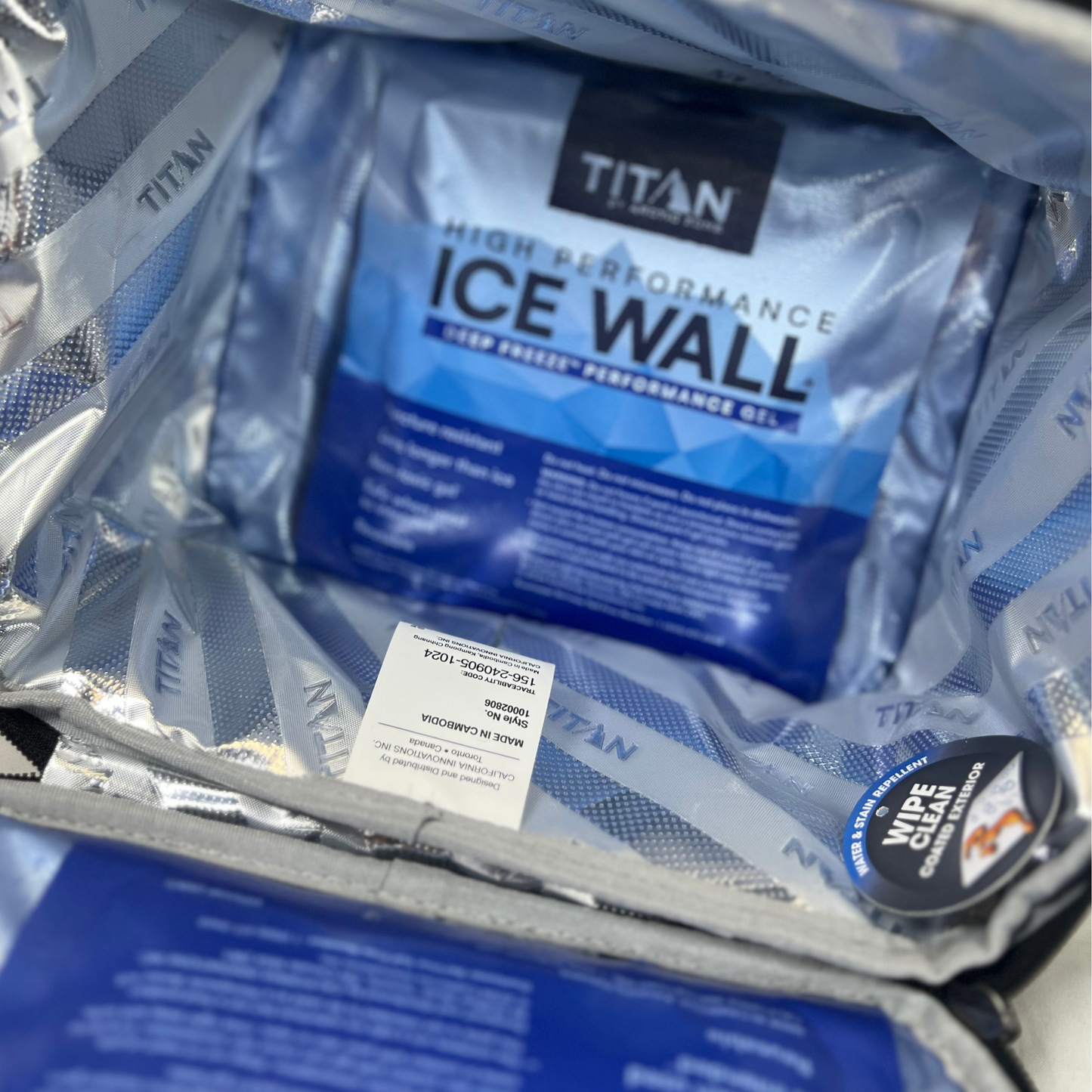Expandable Cold-Crush Resistant Lunch Bag with Ice Packs - Black
