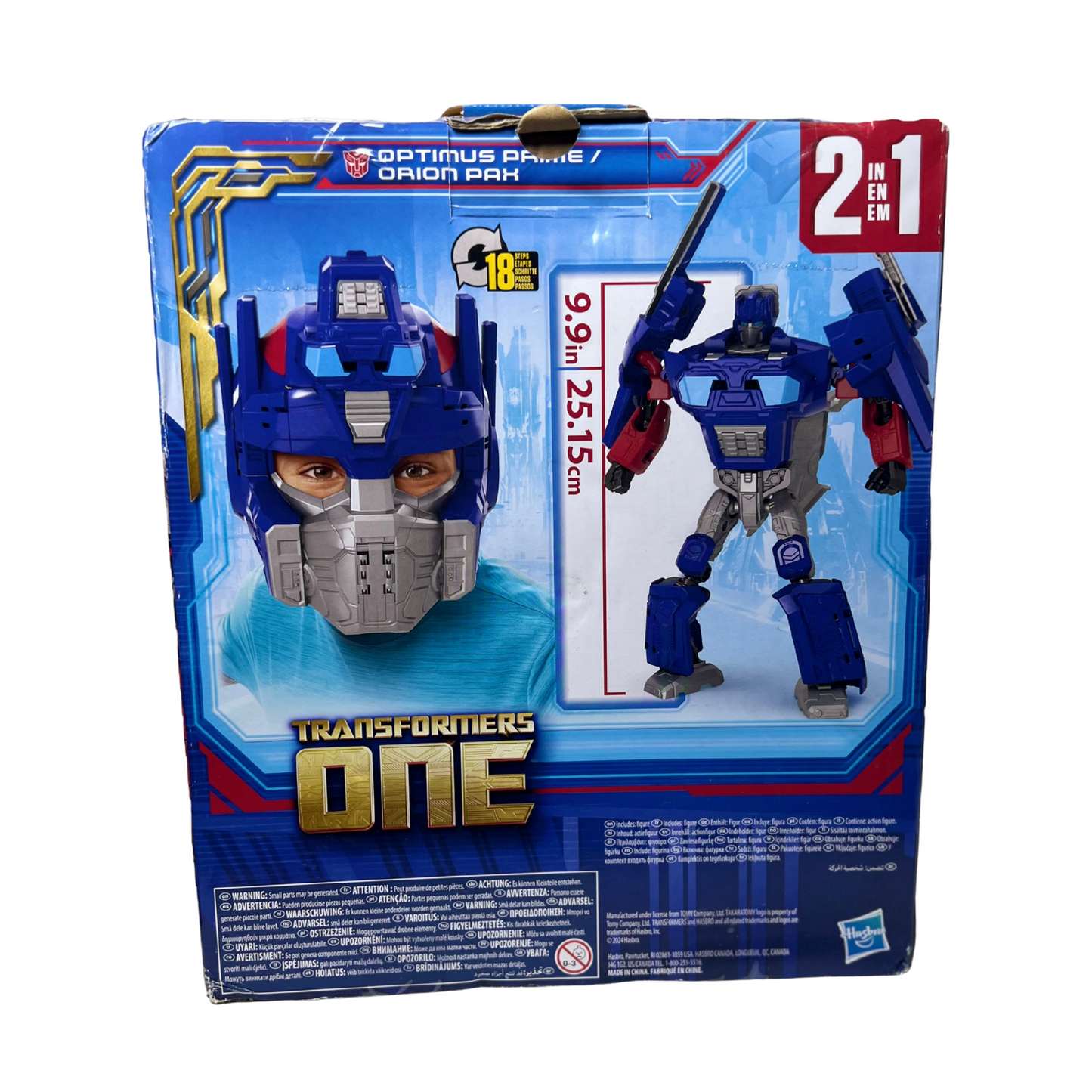 2-in-1 Robot Action Figure Converts to Wearable Mask – 9.9" Transforming Toy for Kids 6+
