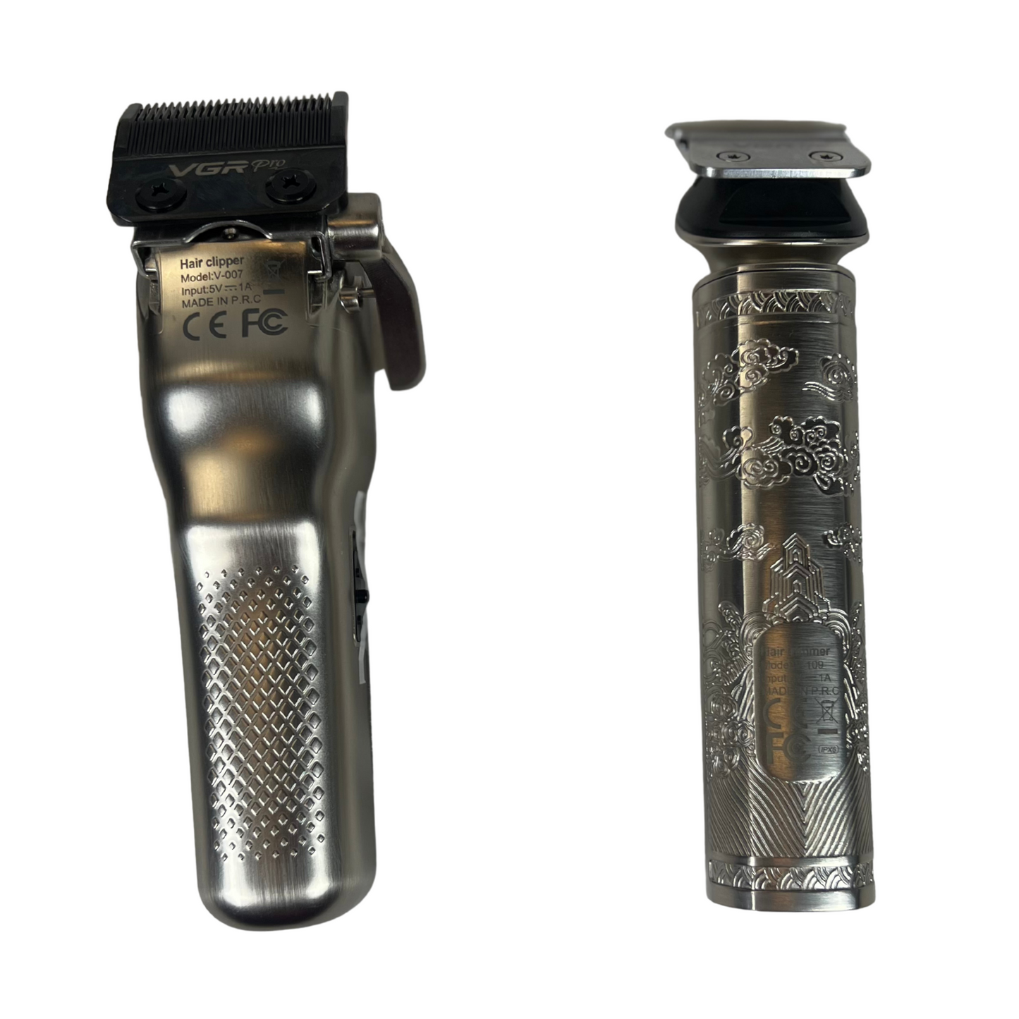 Cordless Hair Clippers and Trimmer Set for Men – Professional Grooming Kit (Grey)