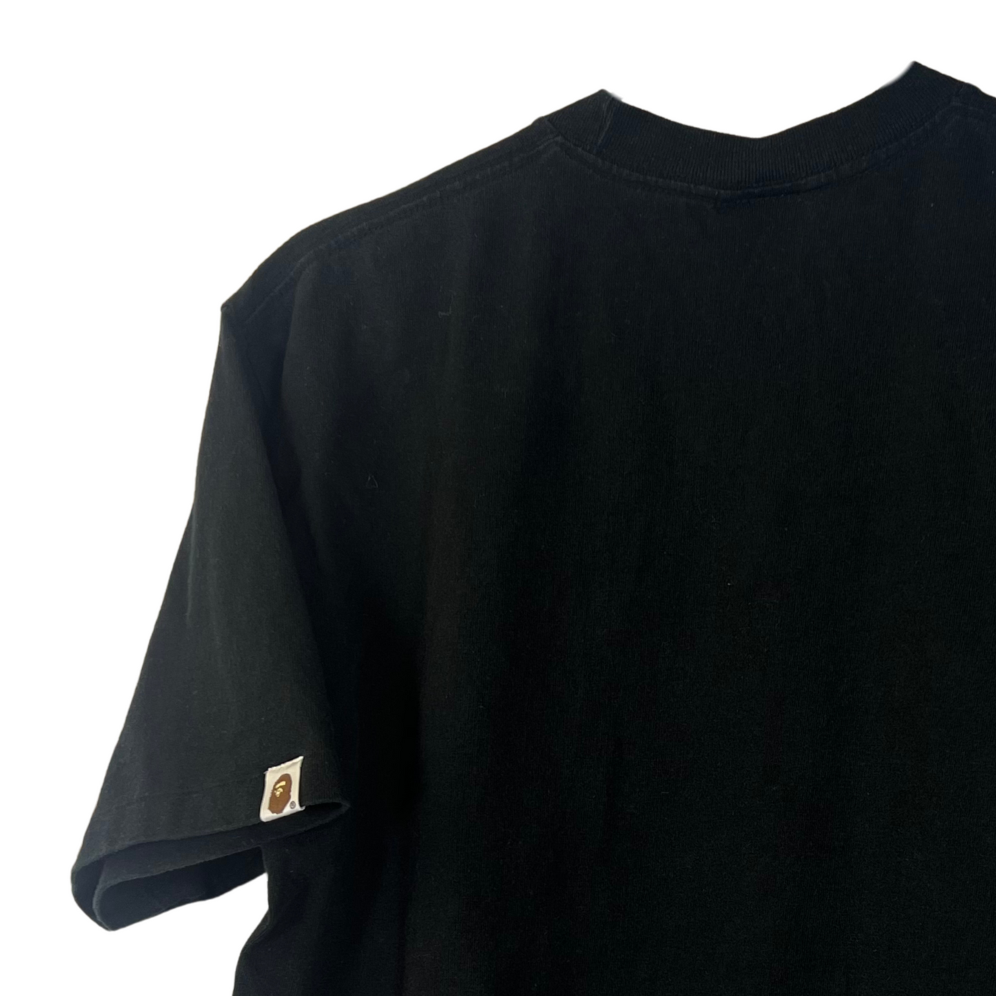 Vintage ABC Camo Graphic Tee – Black/Blue, Made in Japan, 100% Cotton