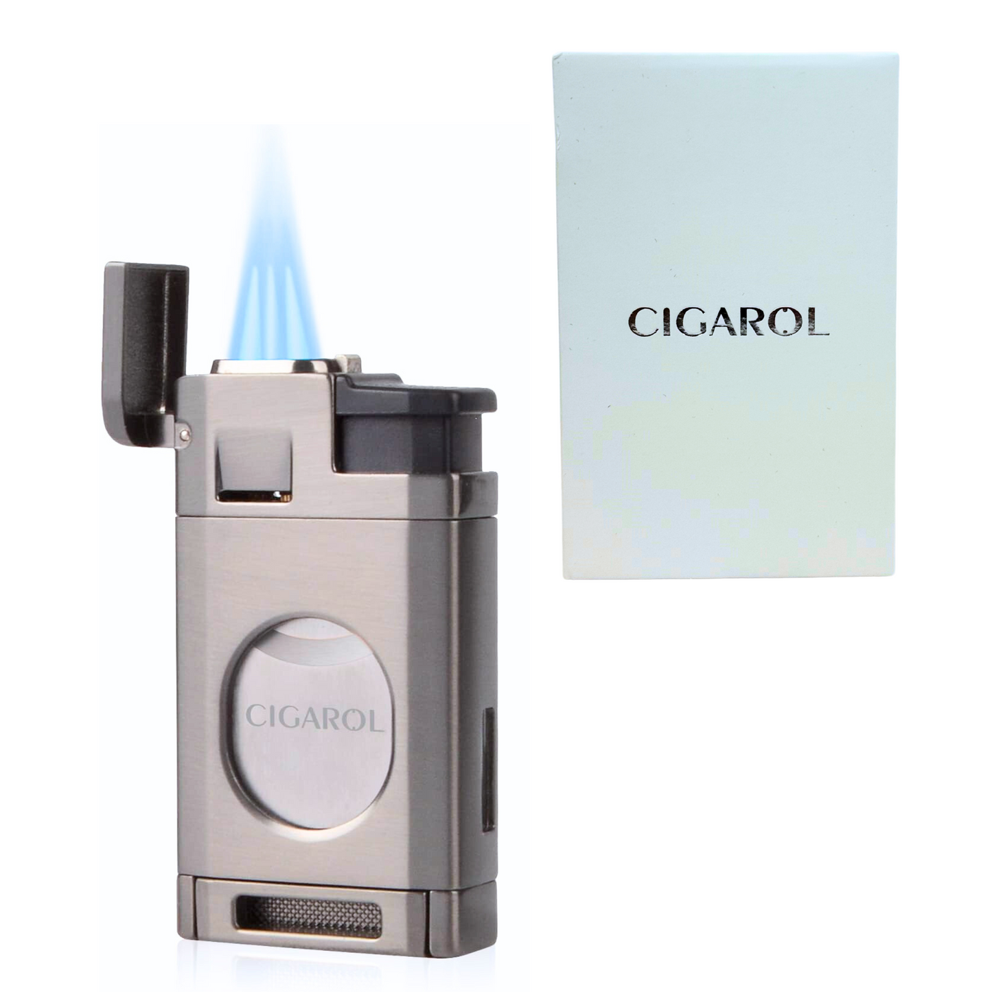All-in-One Torch Cigar Lighter with Cutter & Punch