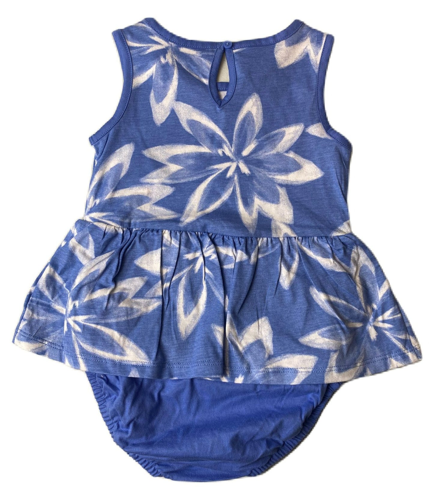 Baby Girls Blue Flower One Piece - 18M