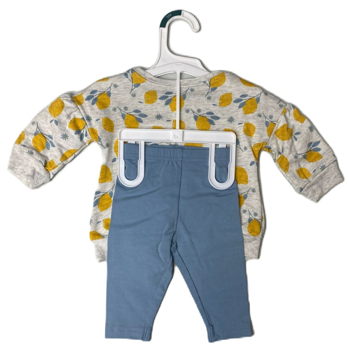 Baby Girls Grey and Blue Lemon 2-Piece Set - 3M