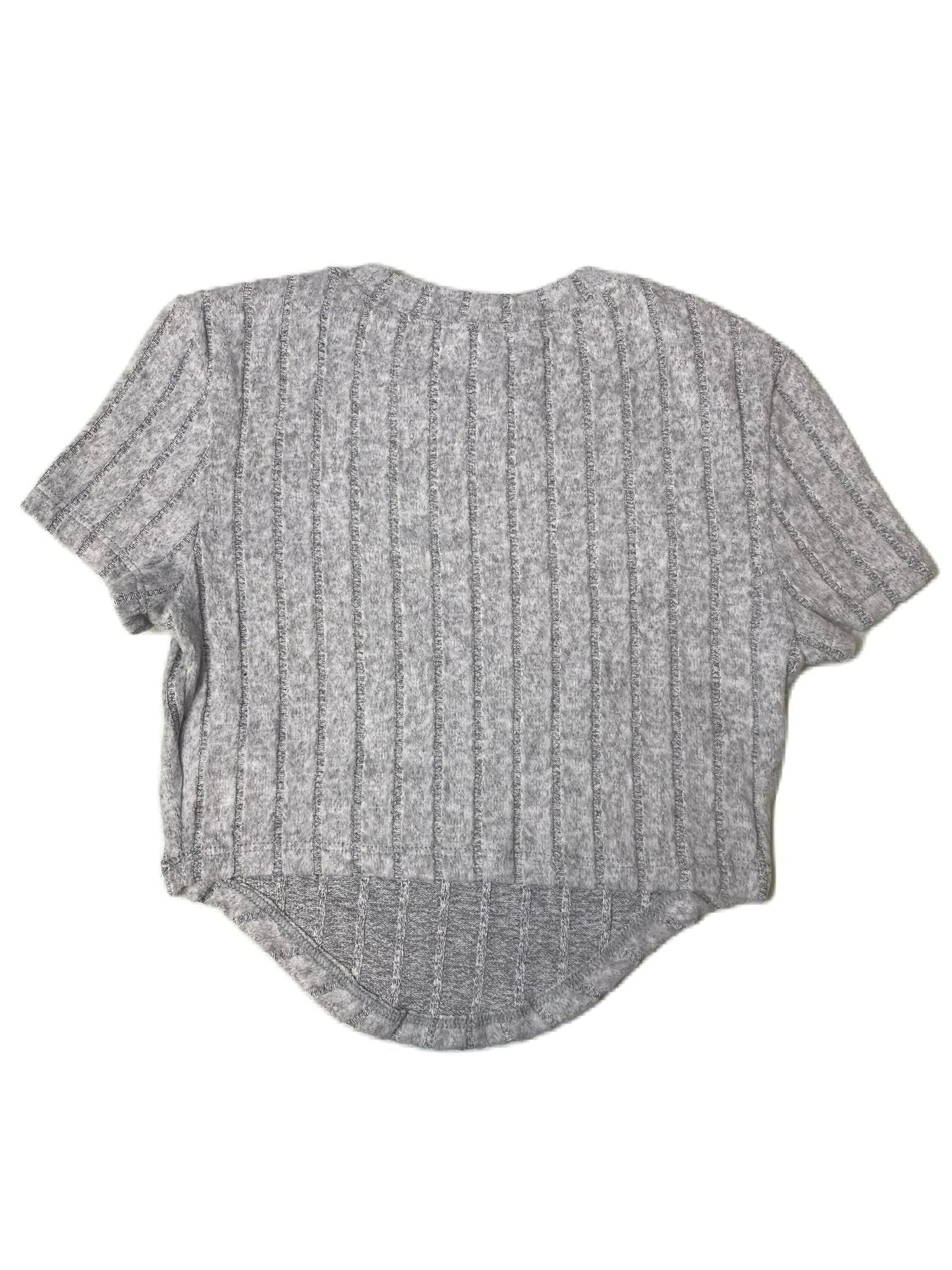 Women's Grey Ribbed Crop Top - XS