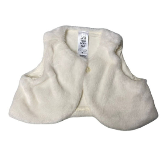 Baby Girls White Faux Fur Vest - 3m