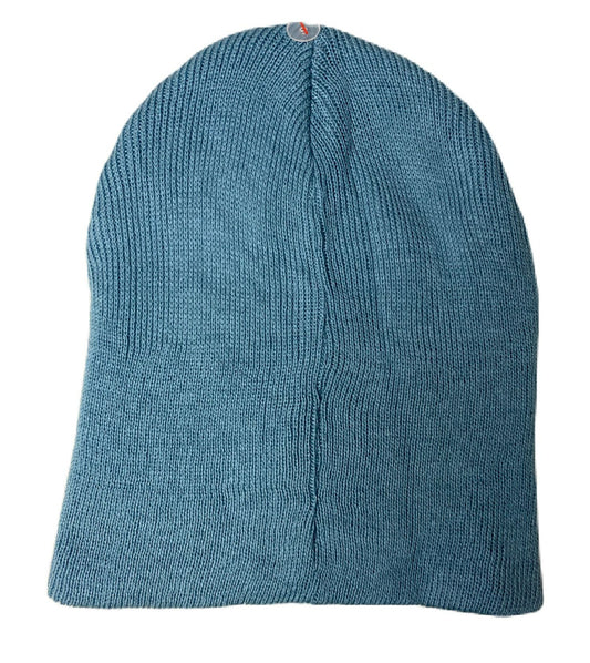 Unisex Blue Ribbed Knit Hat - OSFM