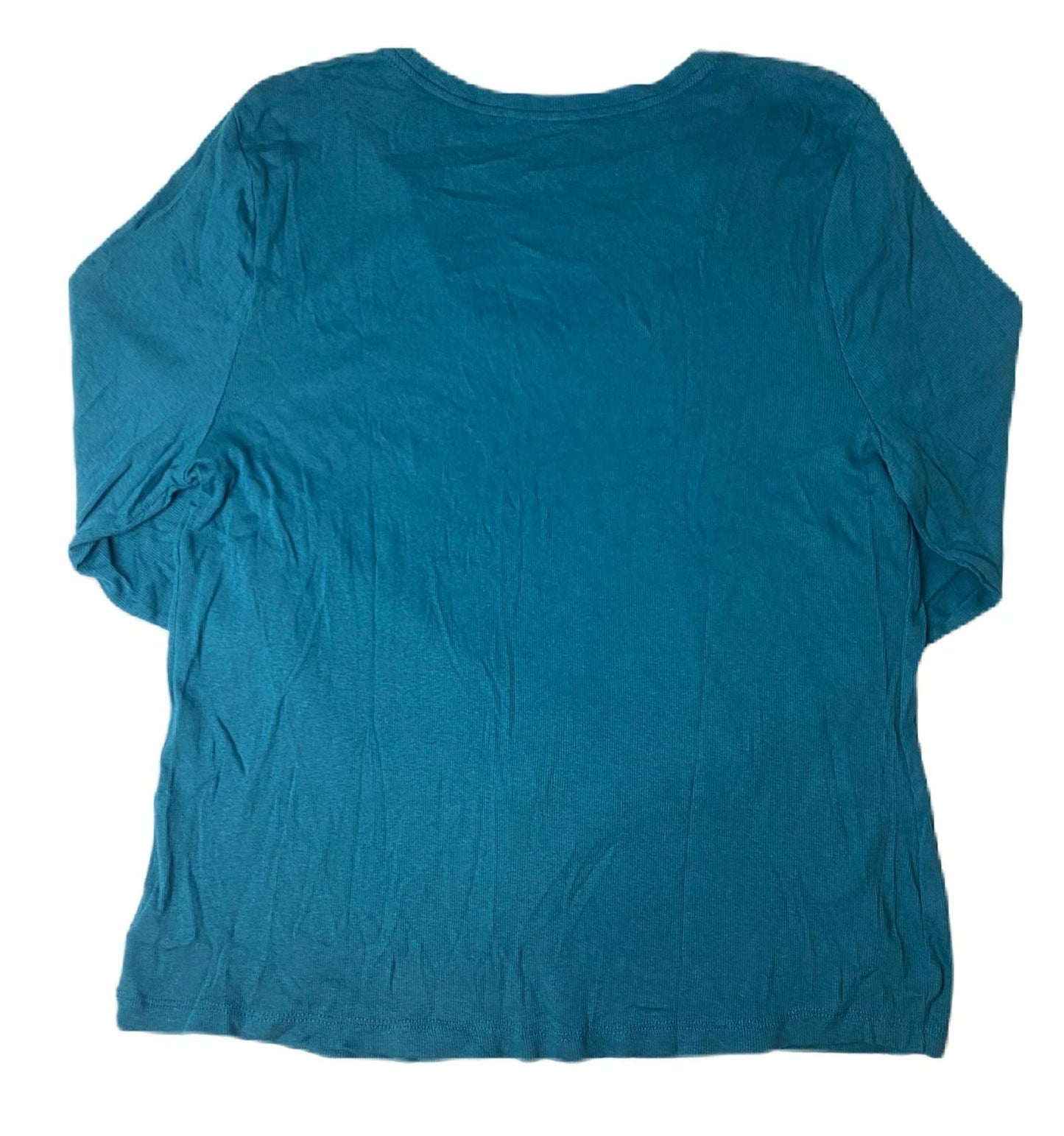 Women's Teal Scoop-Neck Long Sleeve T-Shirt - 1x