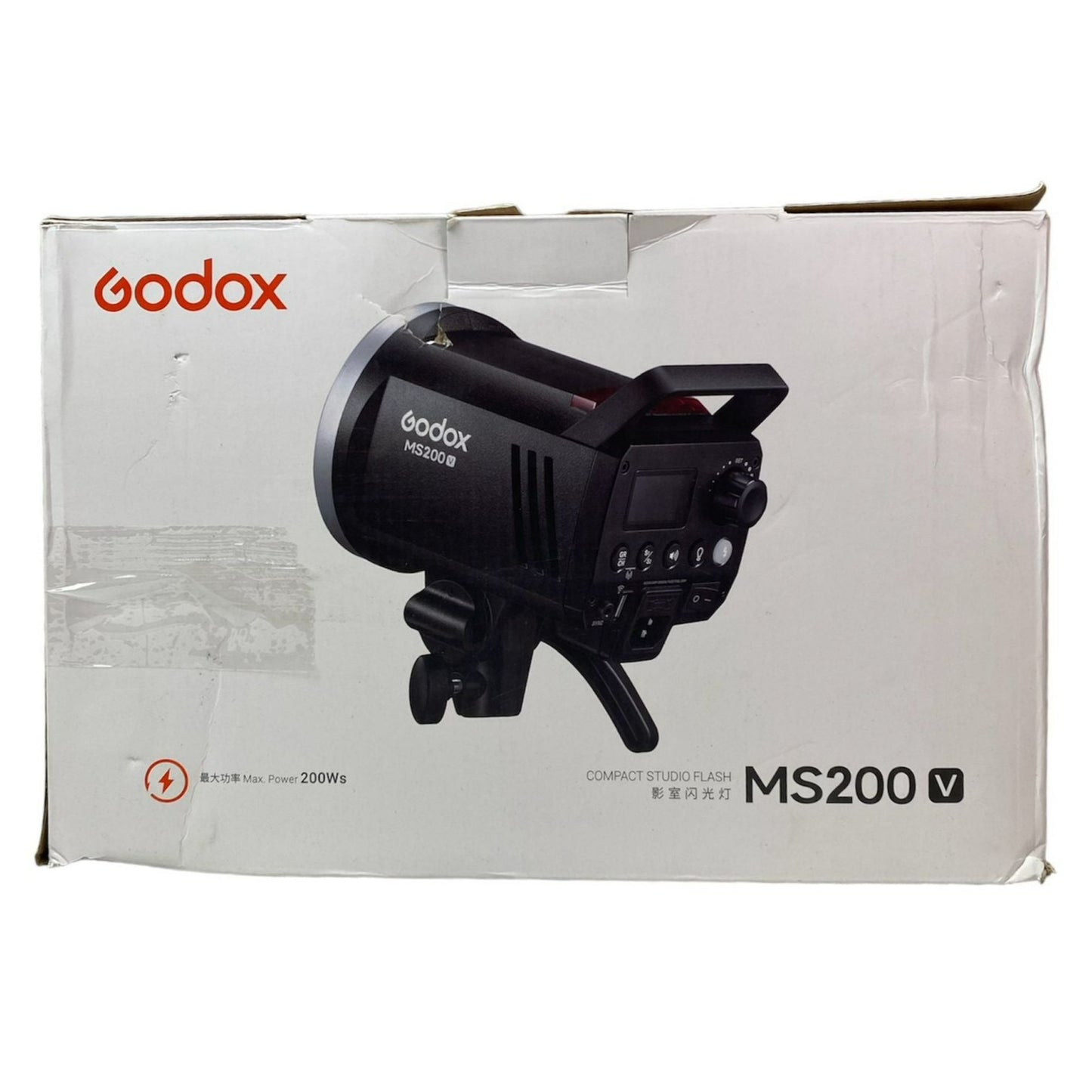 Godox MS200-V Studio Flash - 200Ws GN53, 5600K, Bowens Mount, LED Modeling Lamp, Wireless Control