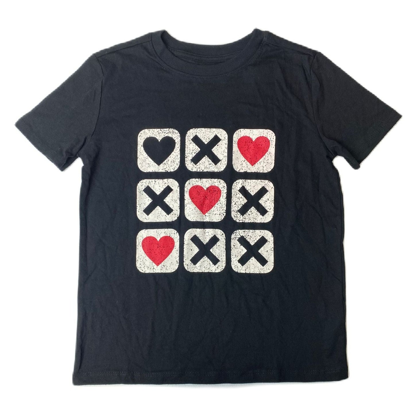 Boys Black Tic Tac Toe Short Sleeve - S (6/7)