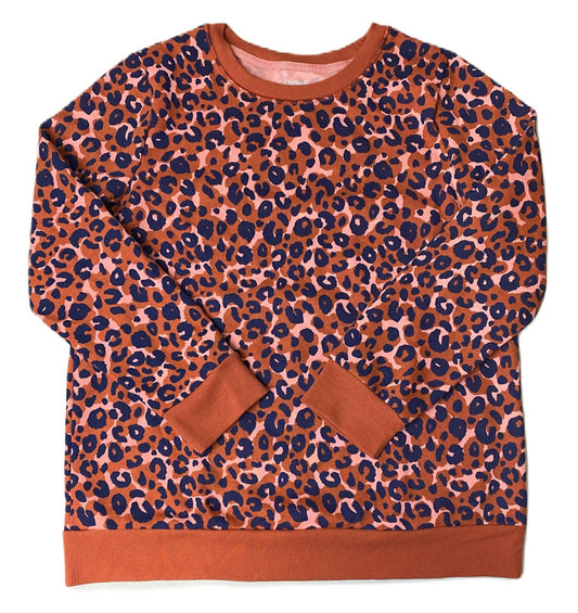 Girls Orange and Blue Cheetah Print Sweater - XXL (18+)