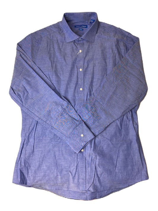 Men's Blue Slim Fit Long Sleeve Dress Shirt - 16.5 (34/35)
