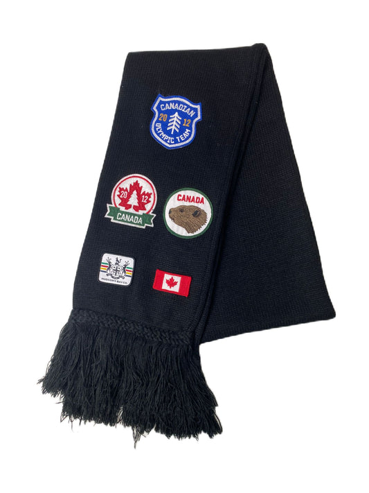 Black Canadian Olympic Patch Scarf