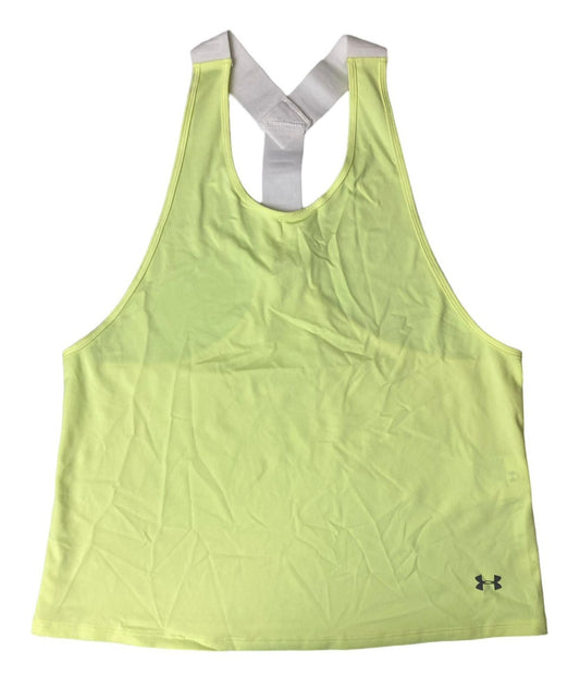 Women's Neon Green Sleeveless Athletic Shirt – Size Small, Stretch-Fit Performance Top