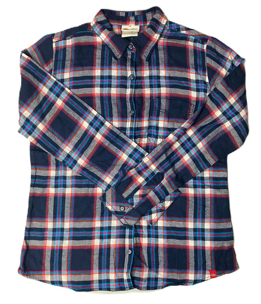 Women's Multicoloured Long Sleeve Plaid Flannel Shirt - M