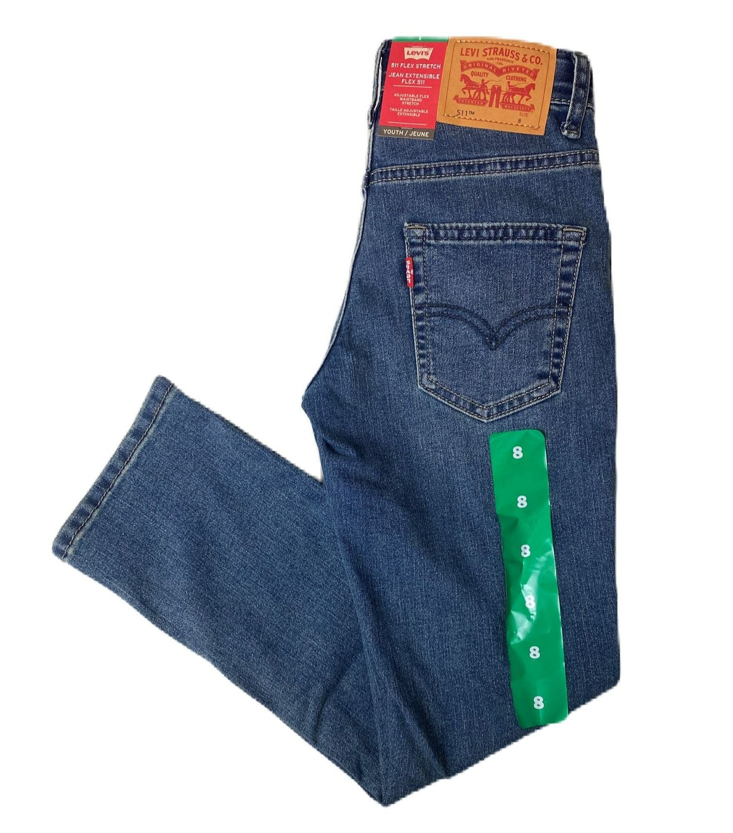Boys Blue Adjustable Waistband 511 Flex Stretch Jeans - 8