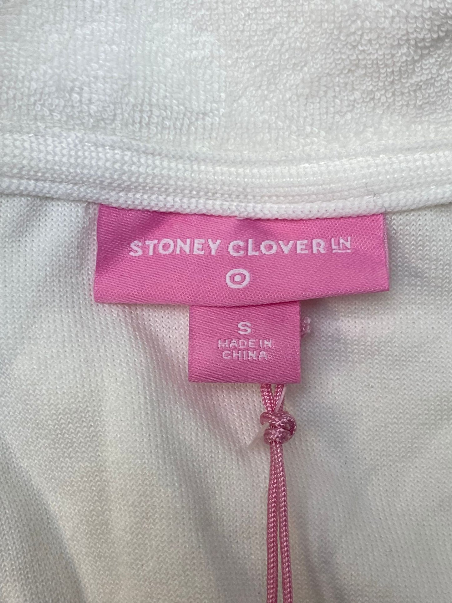 Women's White Long Sleeve Terry Cloth Cropped Shirt - S