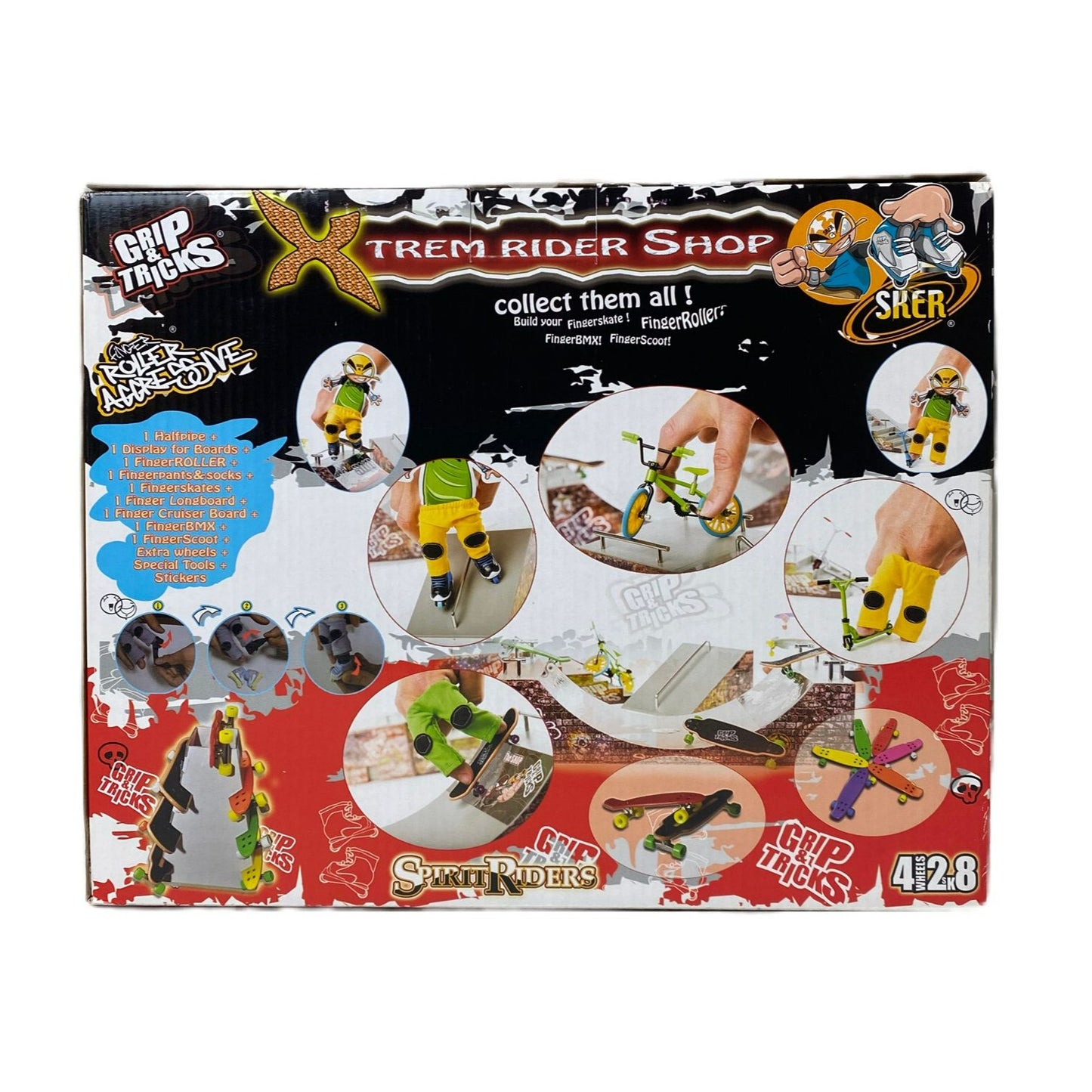 Grip & Tricks Mini Pro Skate Park X-TREM Rider Shop Set