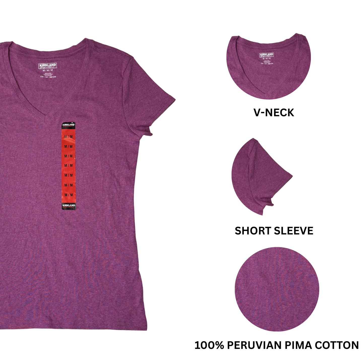 Women’s Purple V-Neck T-Shirt – Size M