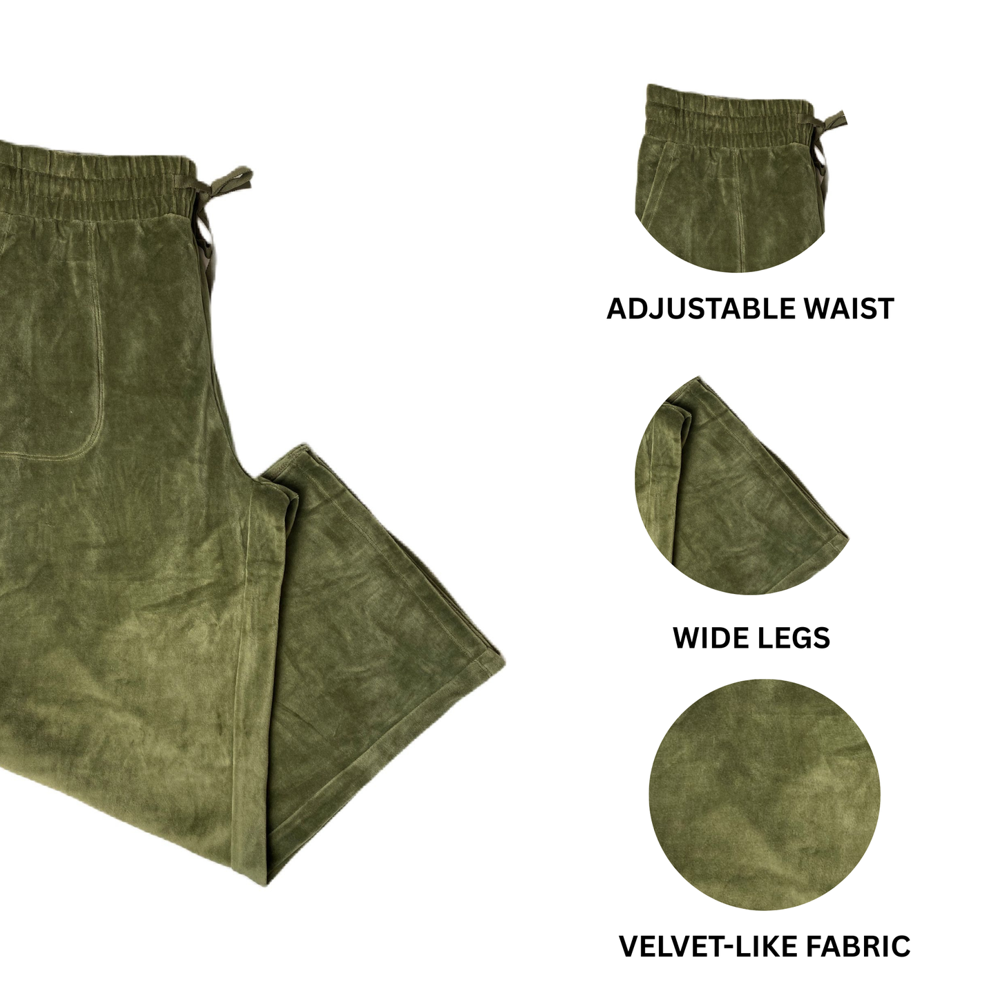 Women's Green Extra-Long Length High-Rise Wide Leggings - L