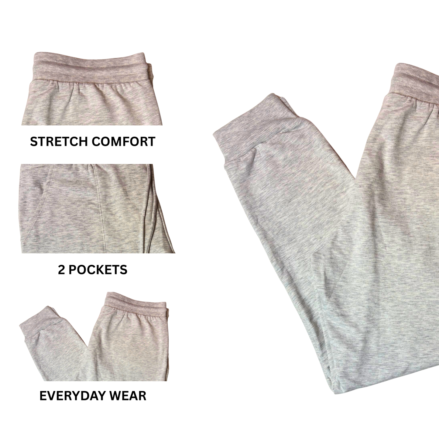 Women's Grey Plush Fleece Joggers