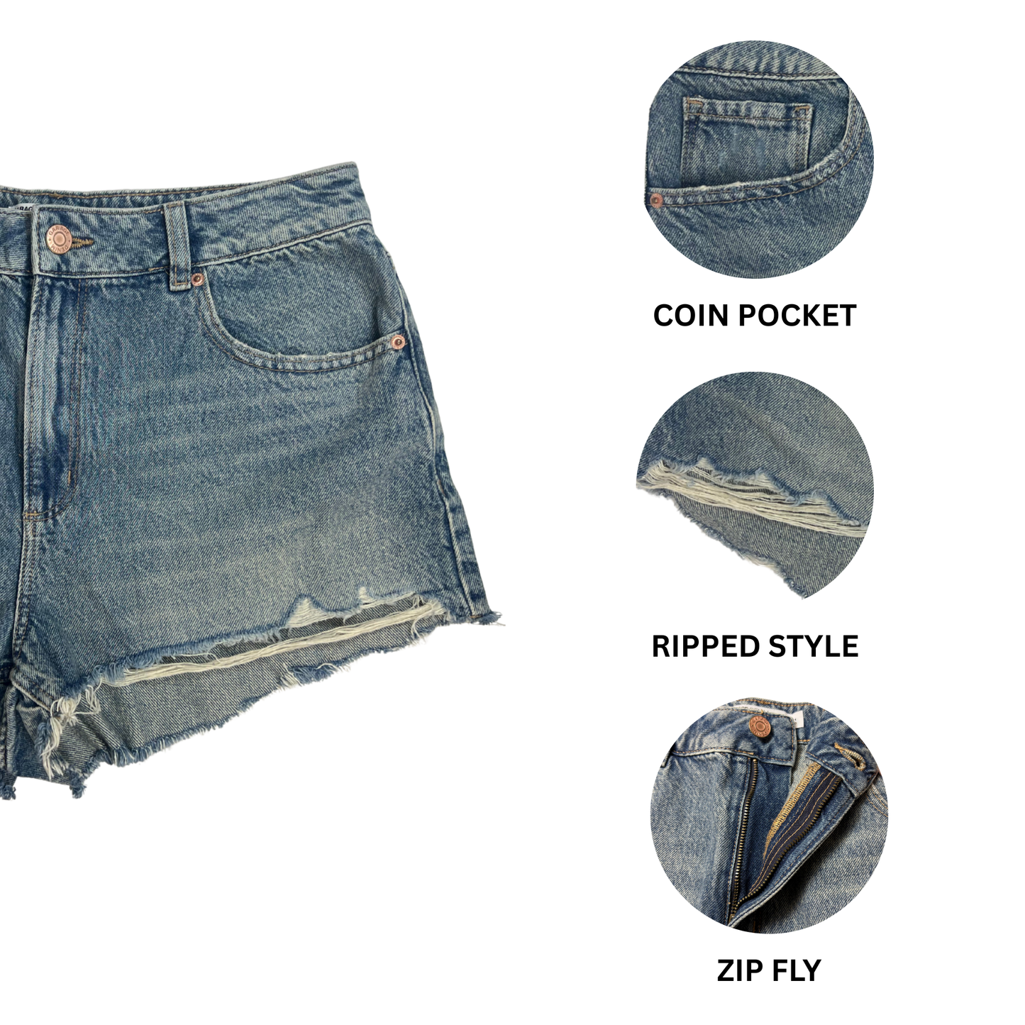 Denim Festival Shorts – Size 11, Classic Fit