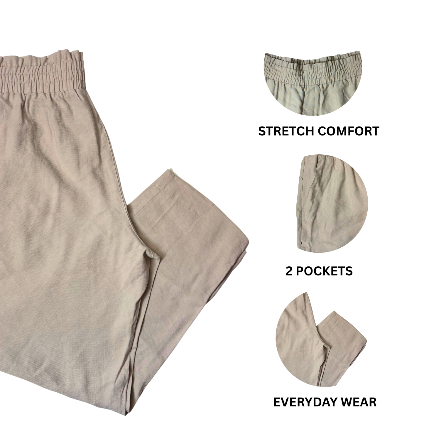 Women's Tan High-Rise Wide Leg Pants - XXL