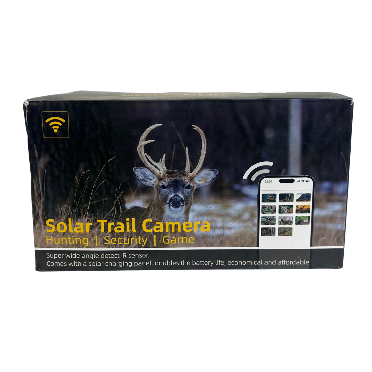 Solar Trail Camera with WiFi & Bluetooth – 64MP 4K Night Vision Motion-Activated Game & Security Camera – IP66 Waterproof