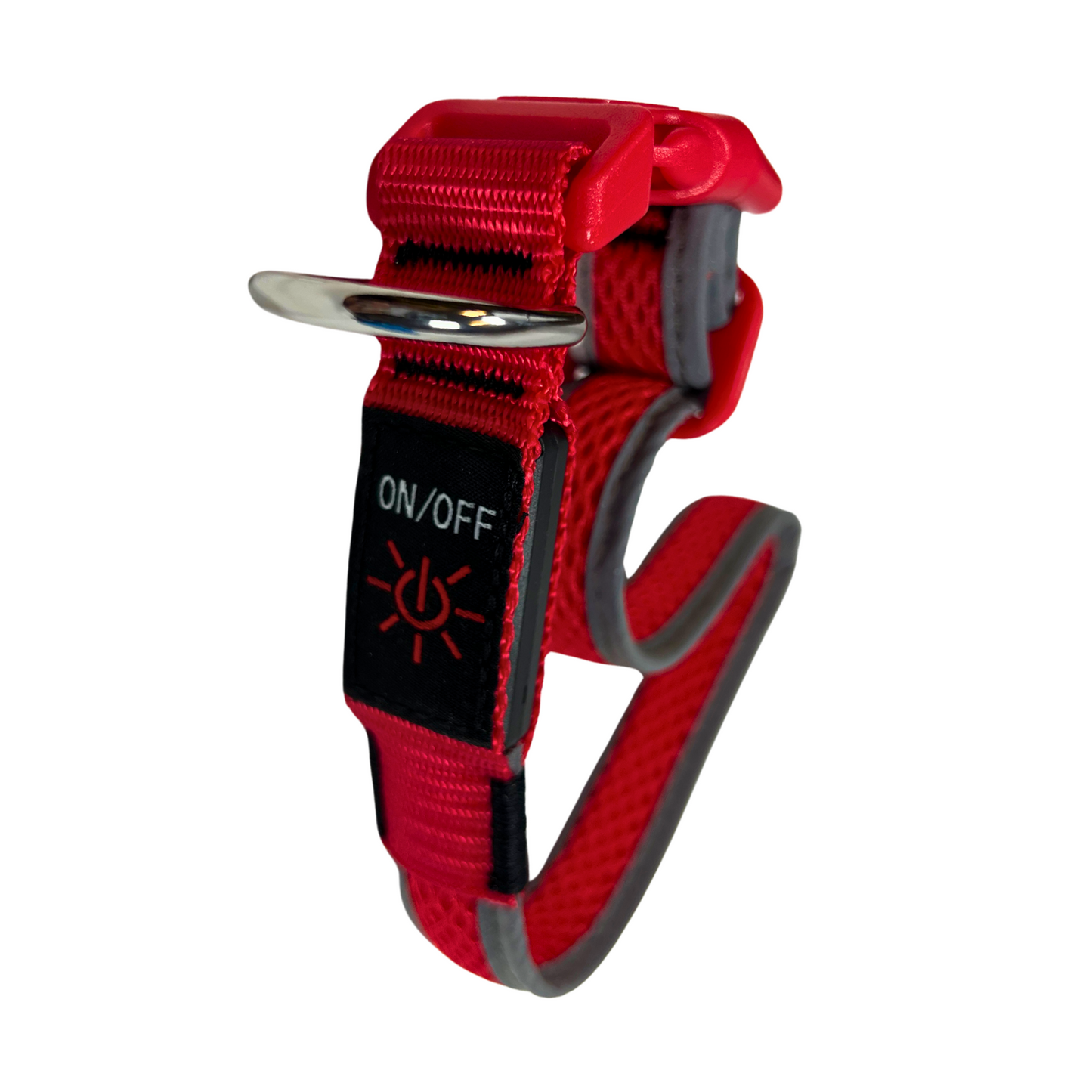 Rechargeable LED Dog Collar – High Visibility & Adjustable (Red, Medium, 1.0" Width, 13.0"-19.7" Neck)