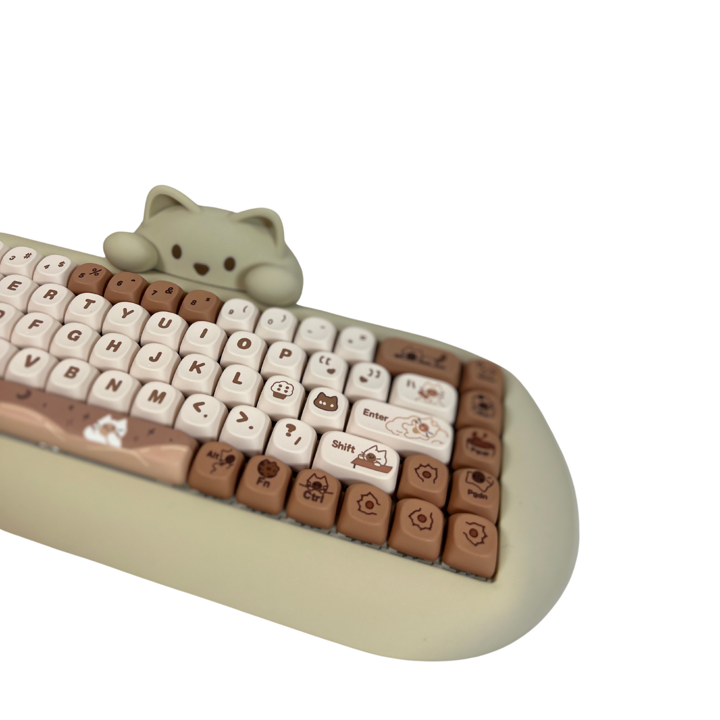 C68 Wireless Mechanical Keyboard, 65% Gaming Keyboard, Tri-Mode, RGB Backlit, Cute Cat Design
