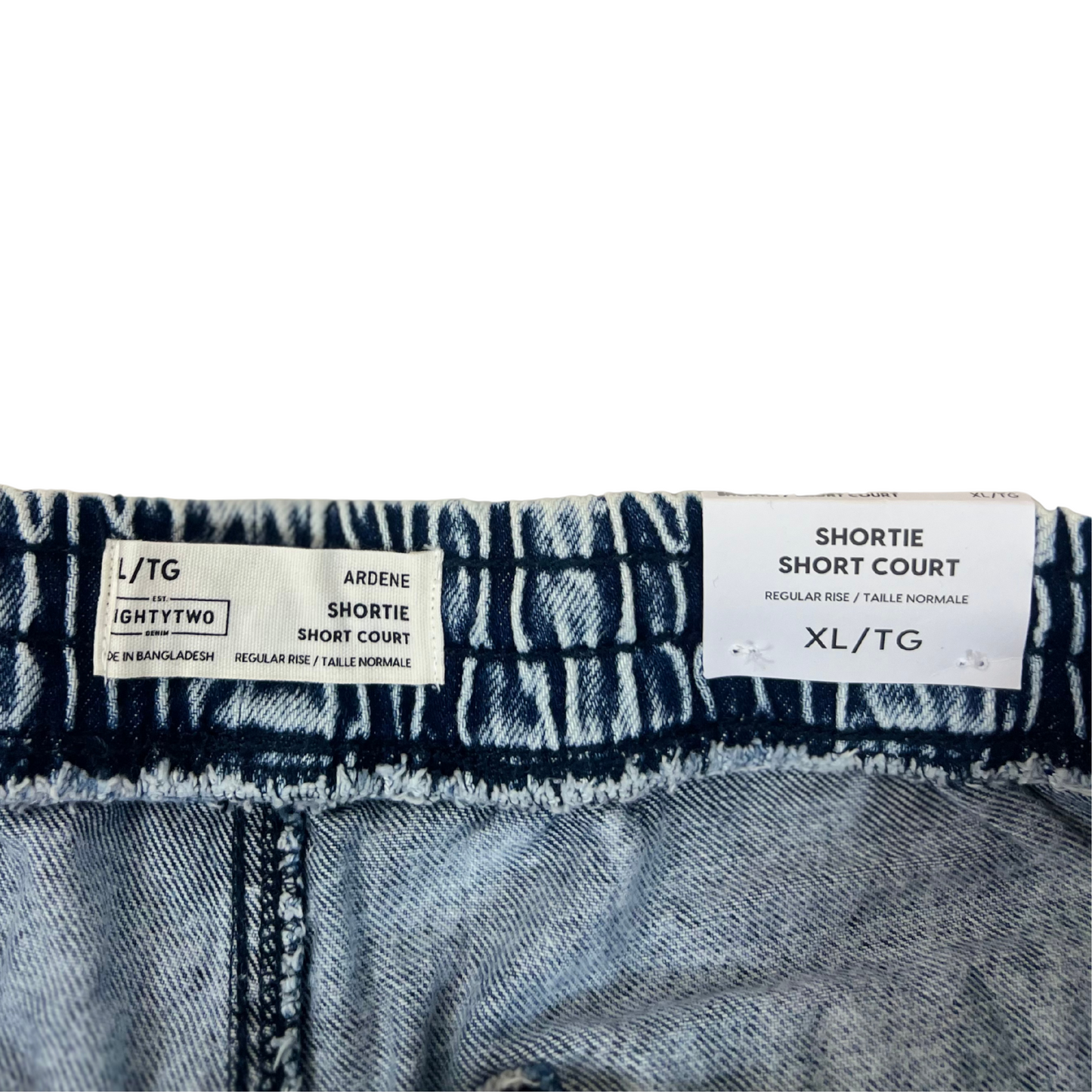 Women’s Denim Shortie Shorts Regular Rise Blue Size XL