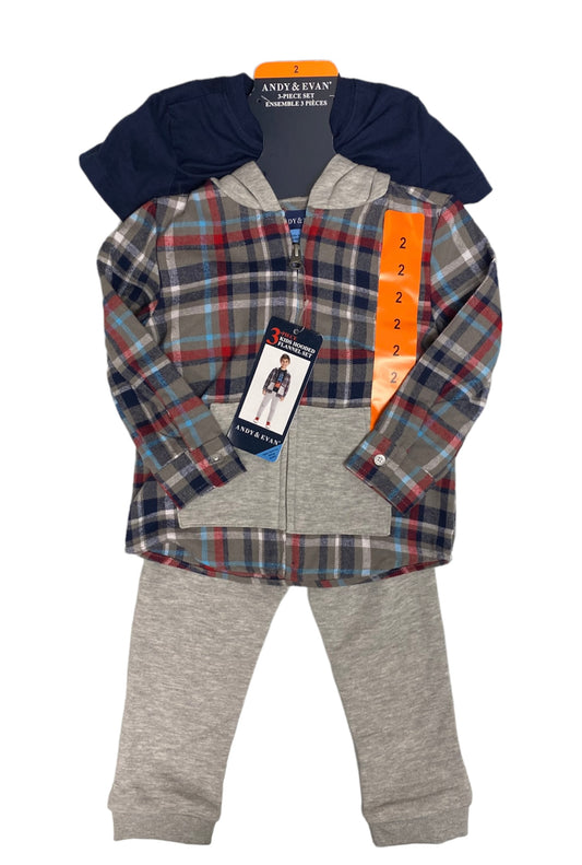 3-Piece Hooded Flannel Set - Size 2