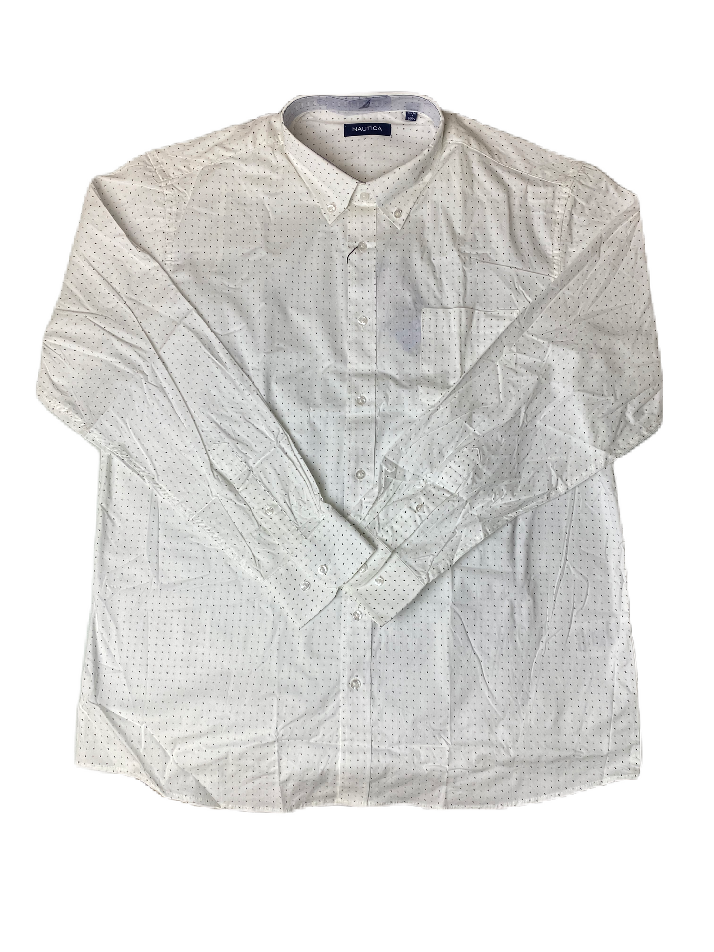 Men's White Multi Pattern Dress Shirt - XL 17 (34/35)