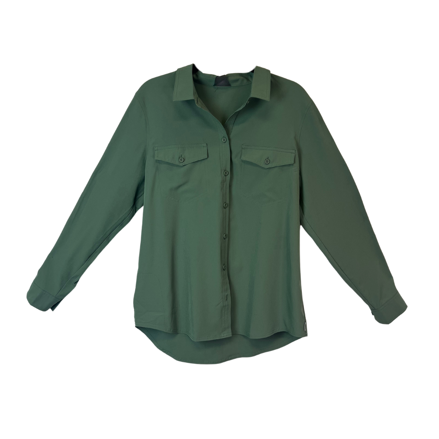 Women's Departure Shirt - Size M, Olive Green, Stretch & Moisture-Wicking