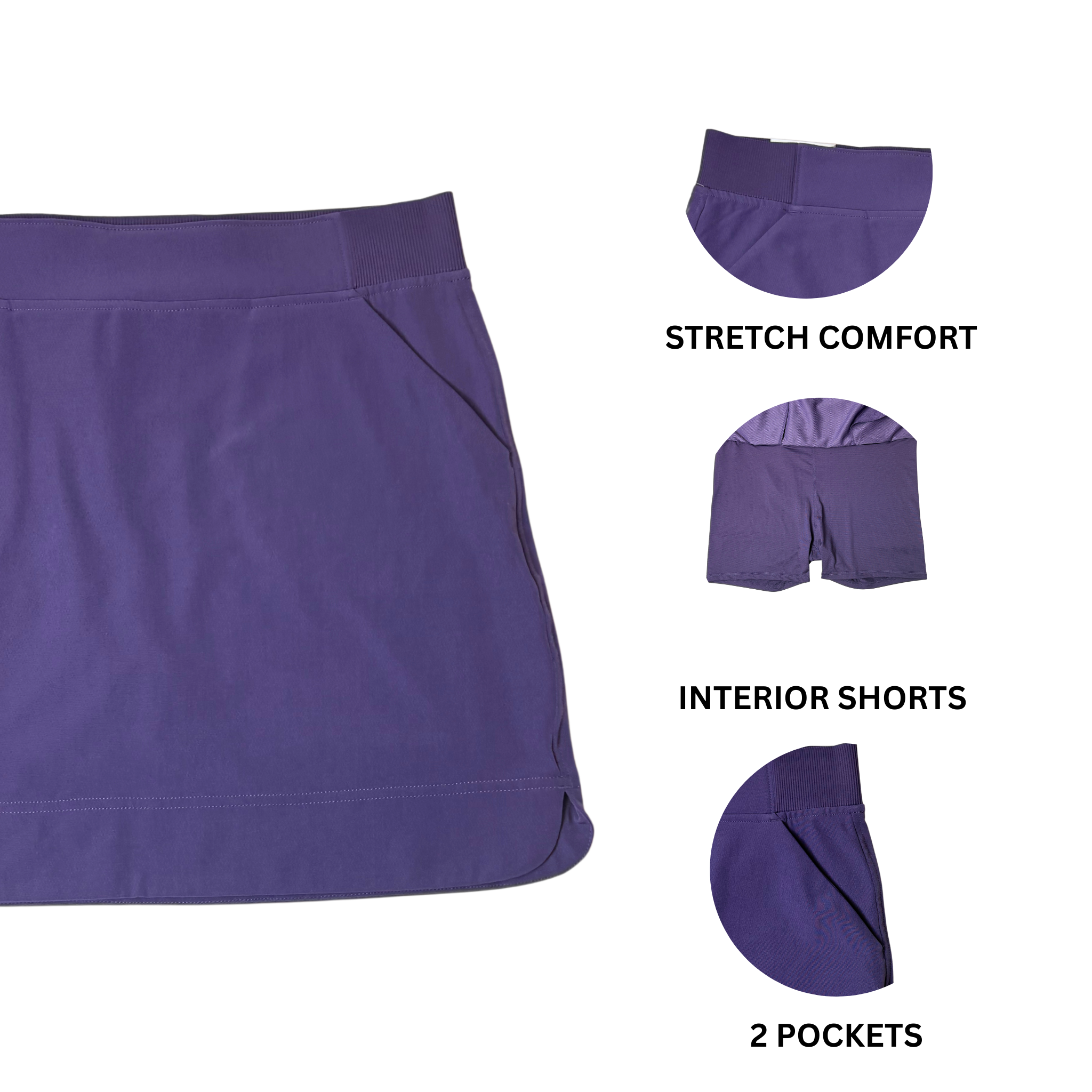Women’s Purple Skort Stretch Fit, Size M