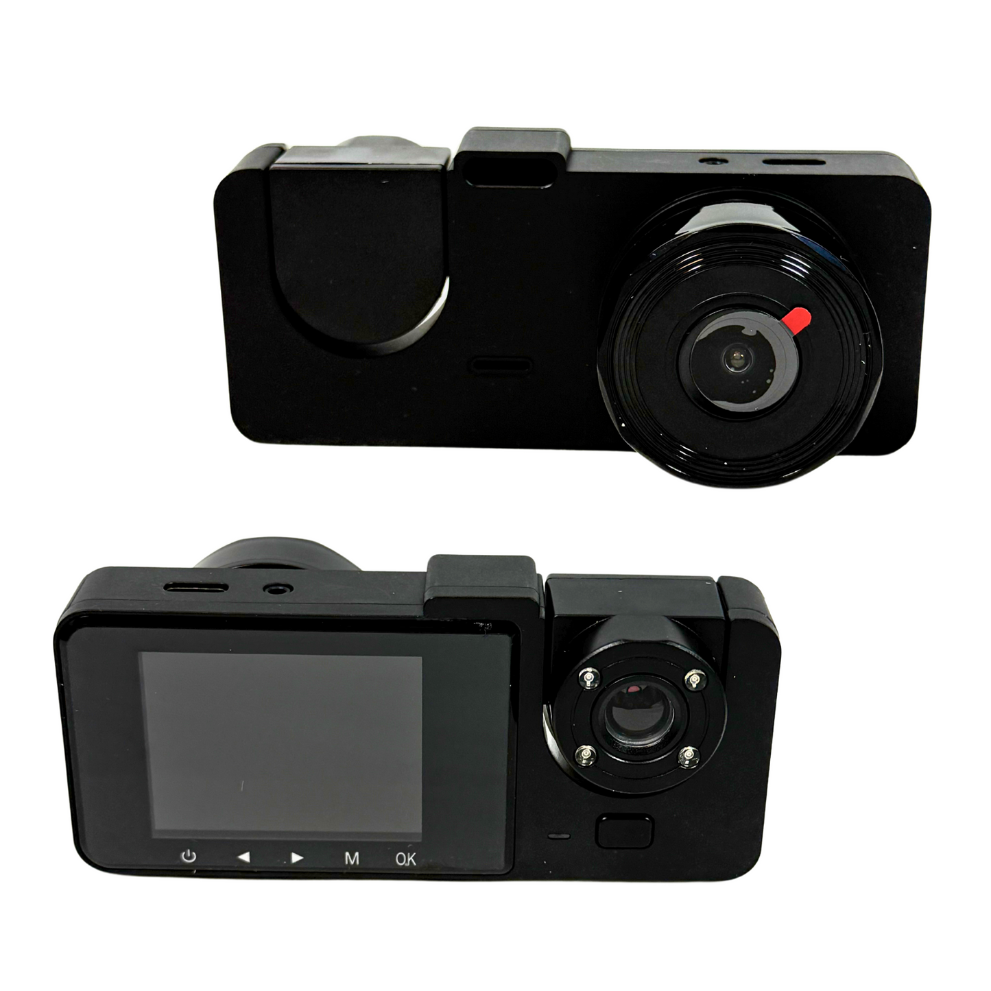 3 Channel Dash Cam – 1280P Front, 640P Rear & Inside, 64GB SD, Night Vision