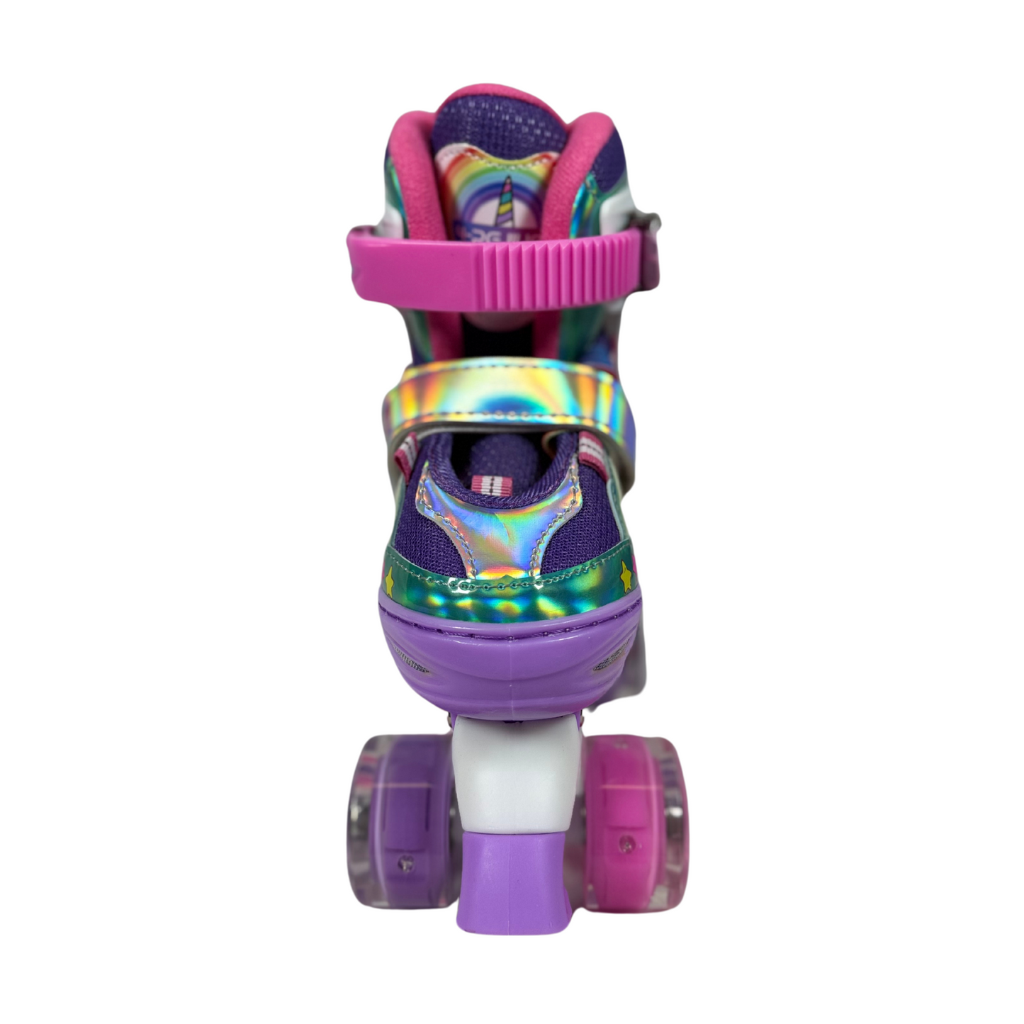 4-Pejiijar Rainbow Unicorn Kids Roller Skates – Adjustable, Luminous Wheels S (Ages 5-8)