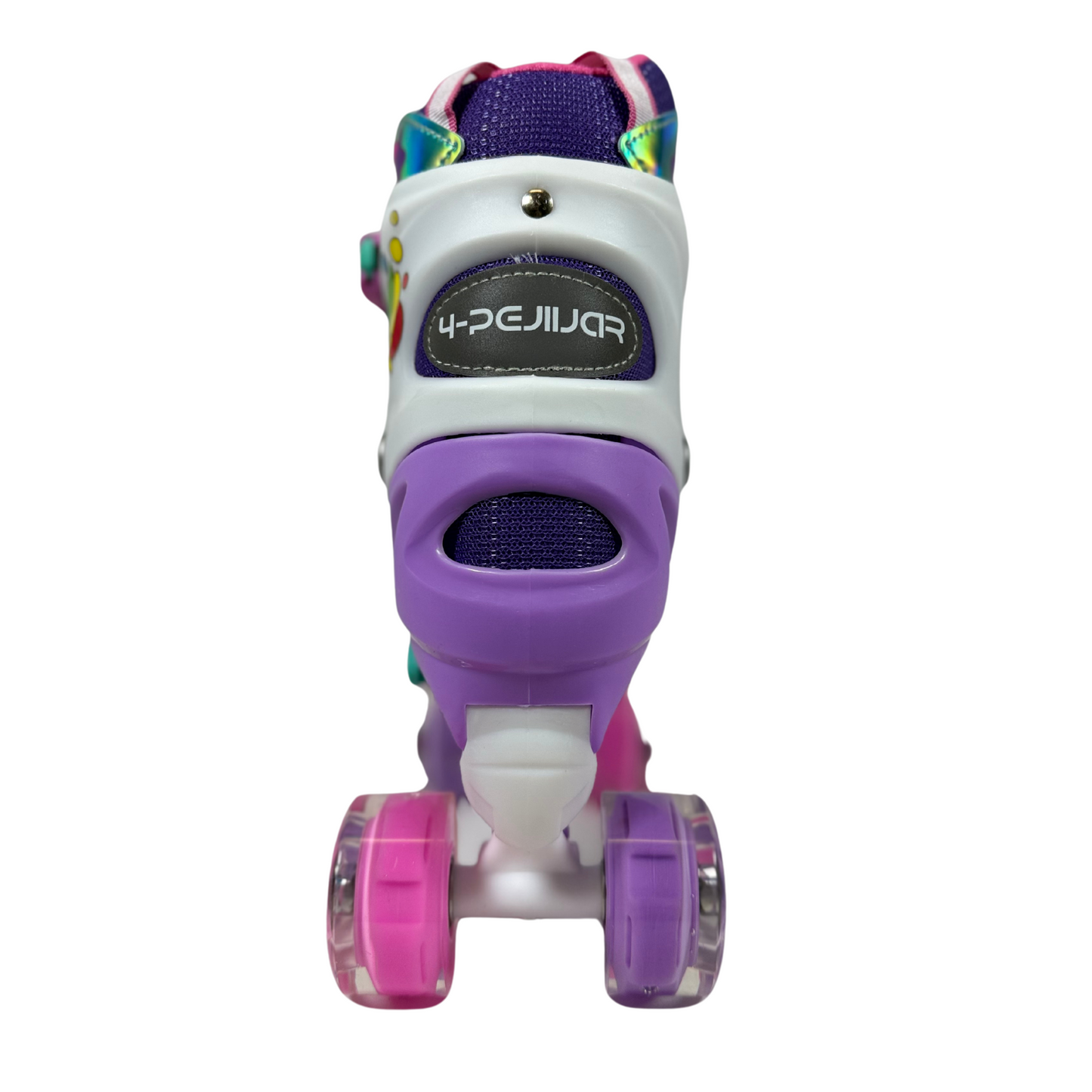 Rainbow Unicorn Kids Roller Skates, Adjustable Light-Up Skates for Girls Ages M (6–12)