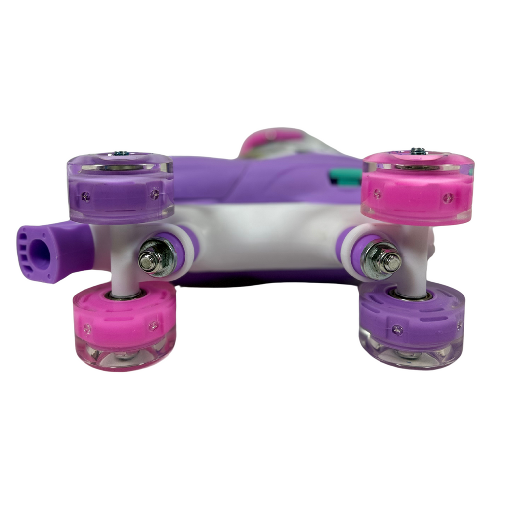 Rainbow Unicorn Kids Roller Skates, Adjustable Light-Up Skates for Girls Ages M (6–12)