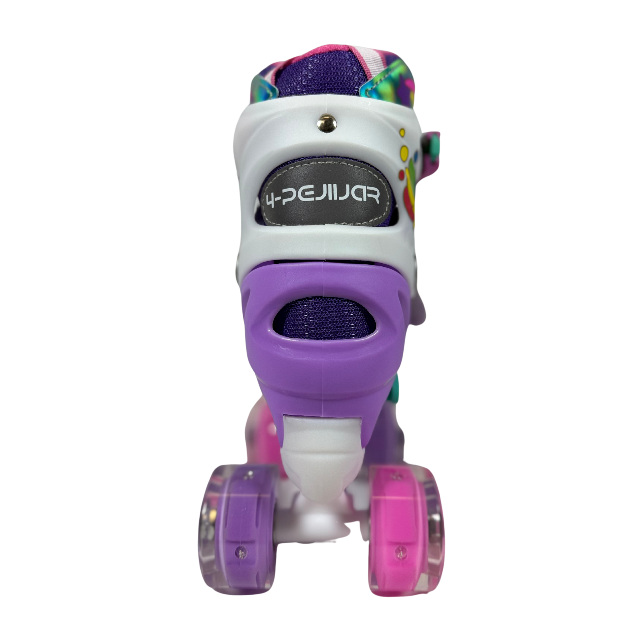 4-Pejiijar Rainbow Unicorn Kids Roller Skates – Adjustable, Luminous Wheels S (Ages 5-8)
