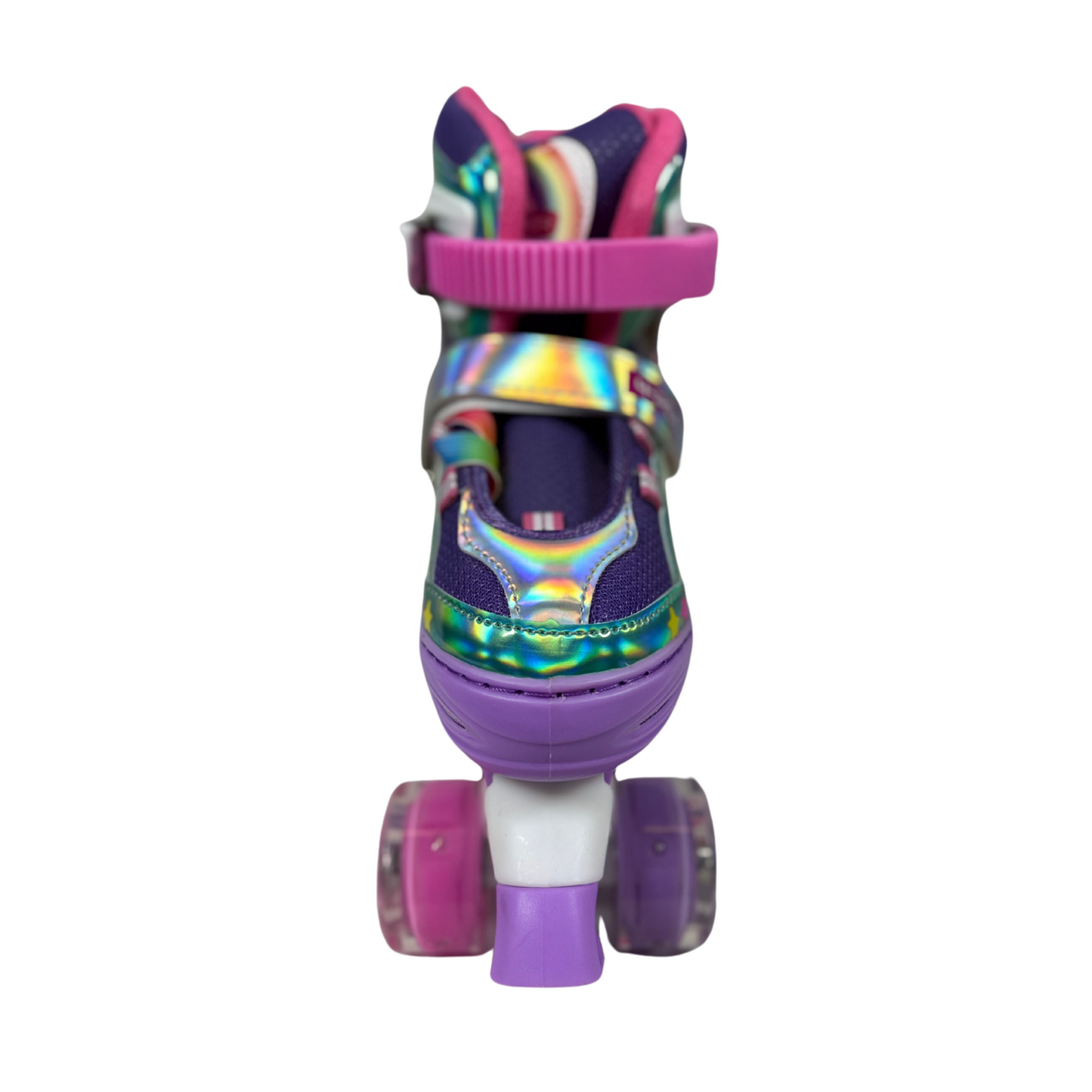 Rainbow Unicorn Kids Roller Skates, Adjustable Light-Up Skates for Girls Ages M (6–12)