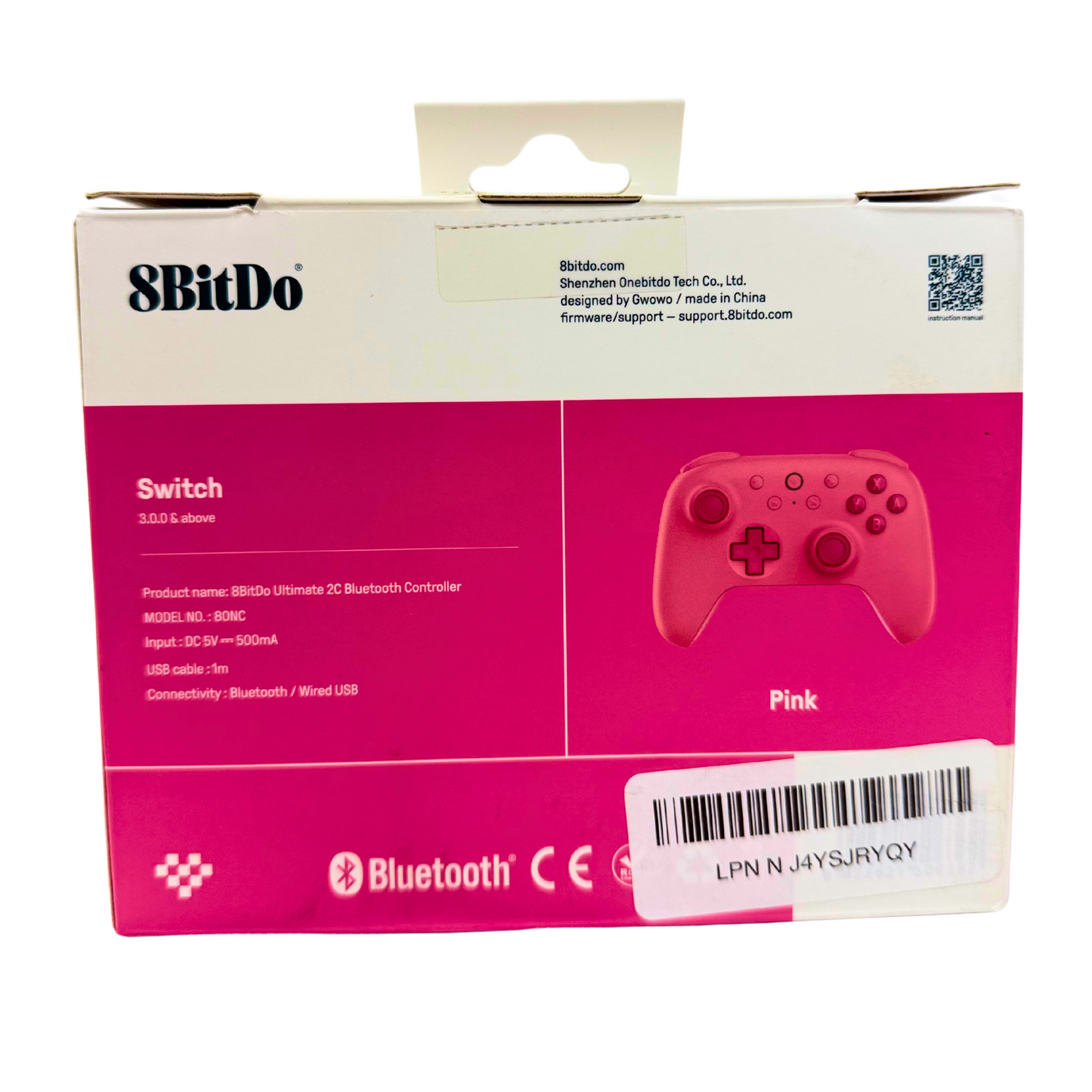 Wireless Bluetooth Controller for Switch – Pink, Motion Control, Hall Effect Joysticks