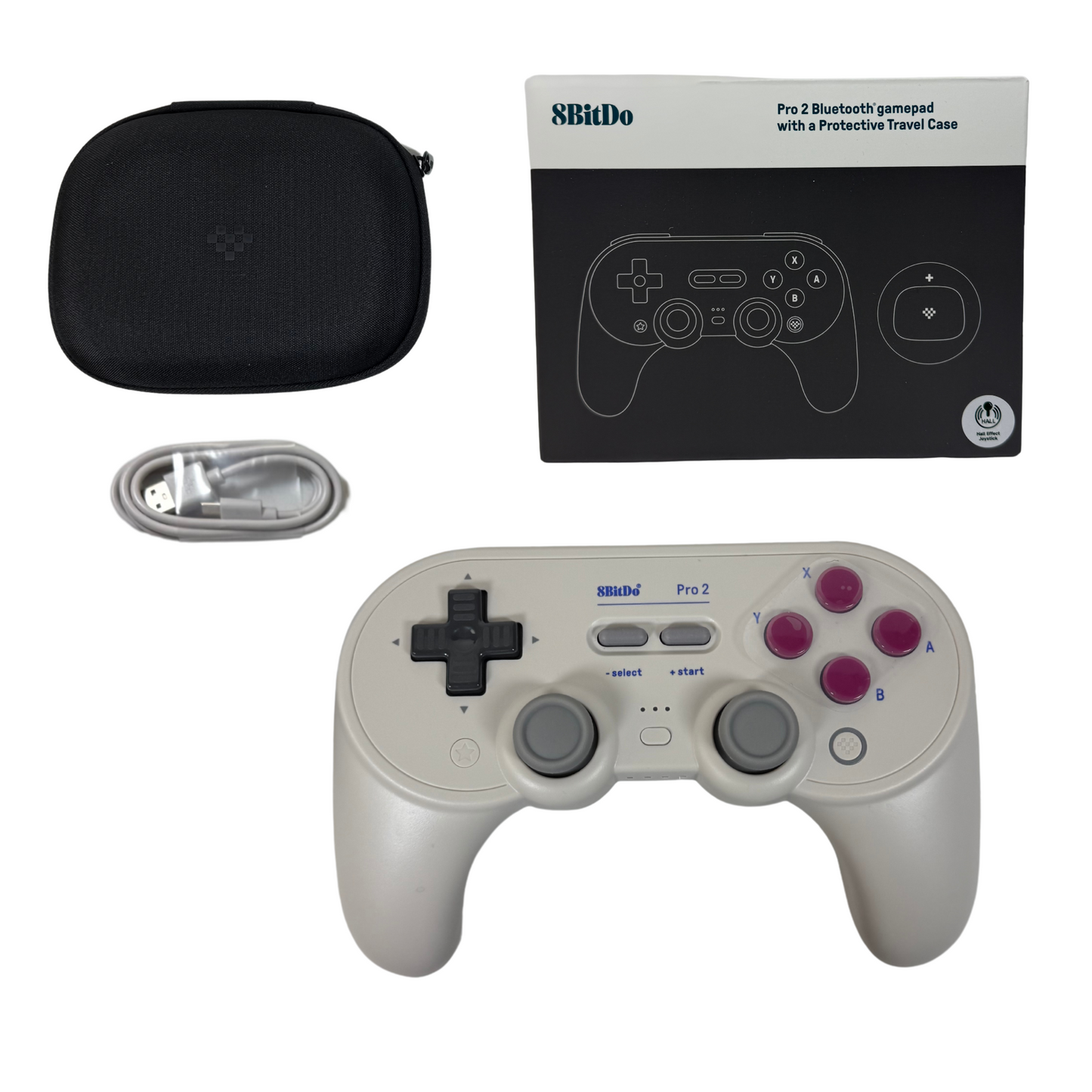 Pro 2 Wireless Bluetooth Controller – Hall Effect, Retro Gamepad + Case