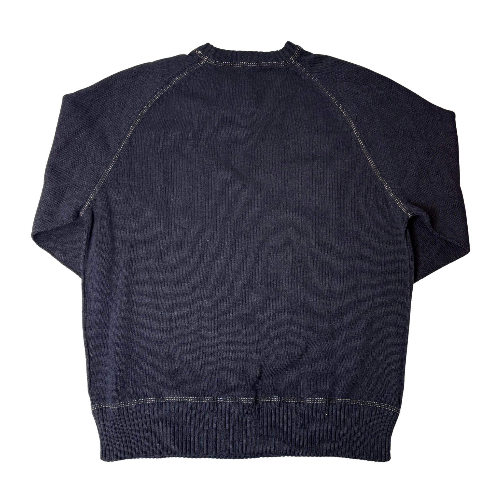 AE Men's Navy Long Sleeve Crew Neck Sweater  - L