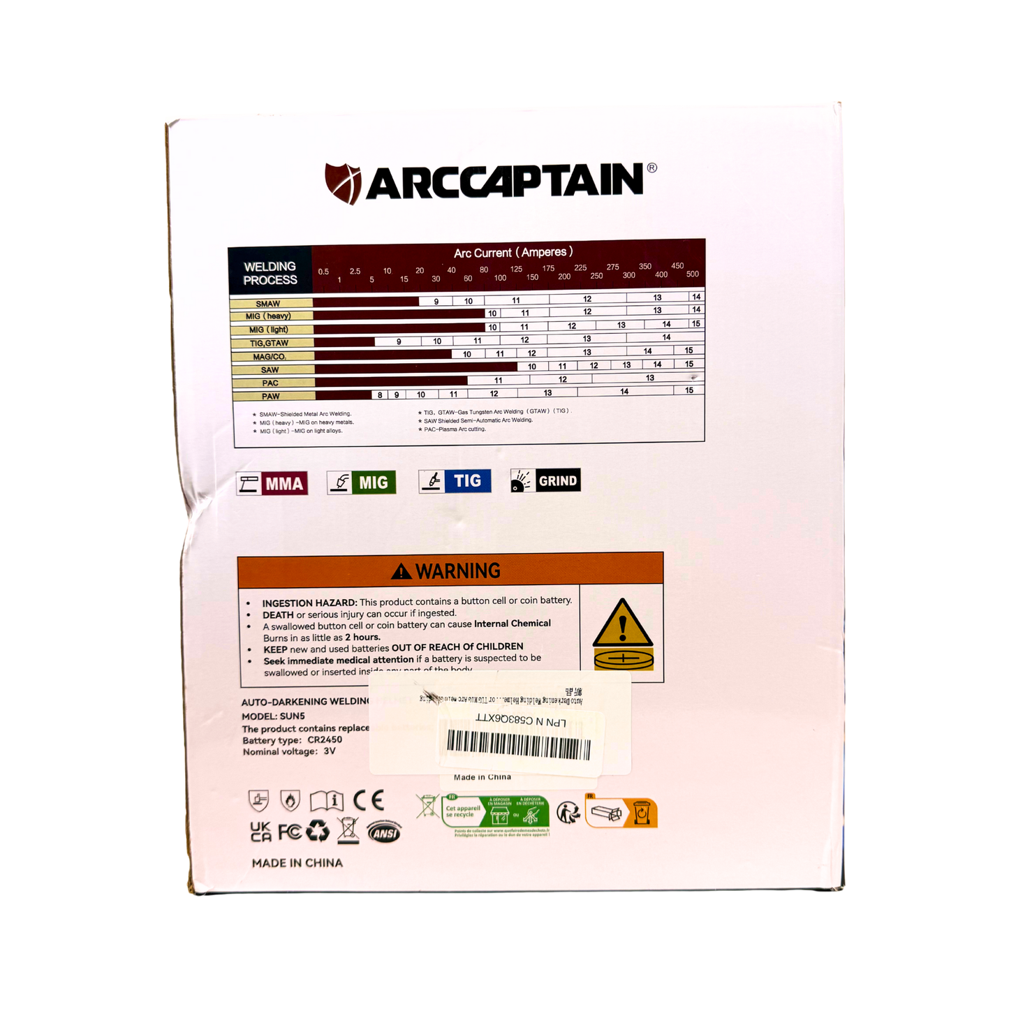 Auto-Darkening Welding Helmet with True Color Lens & 4 Arc Sensors